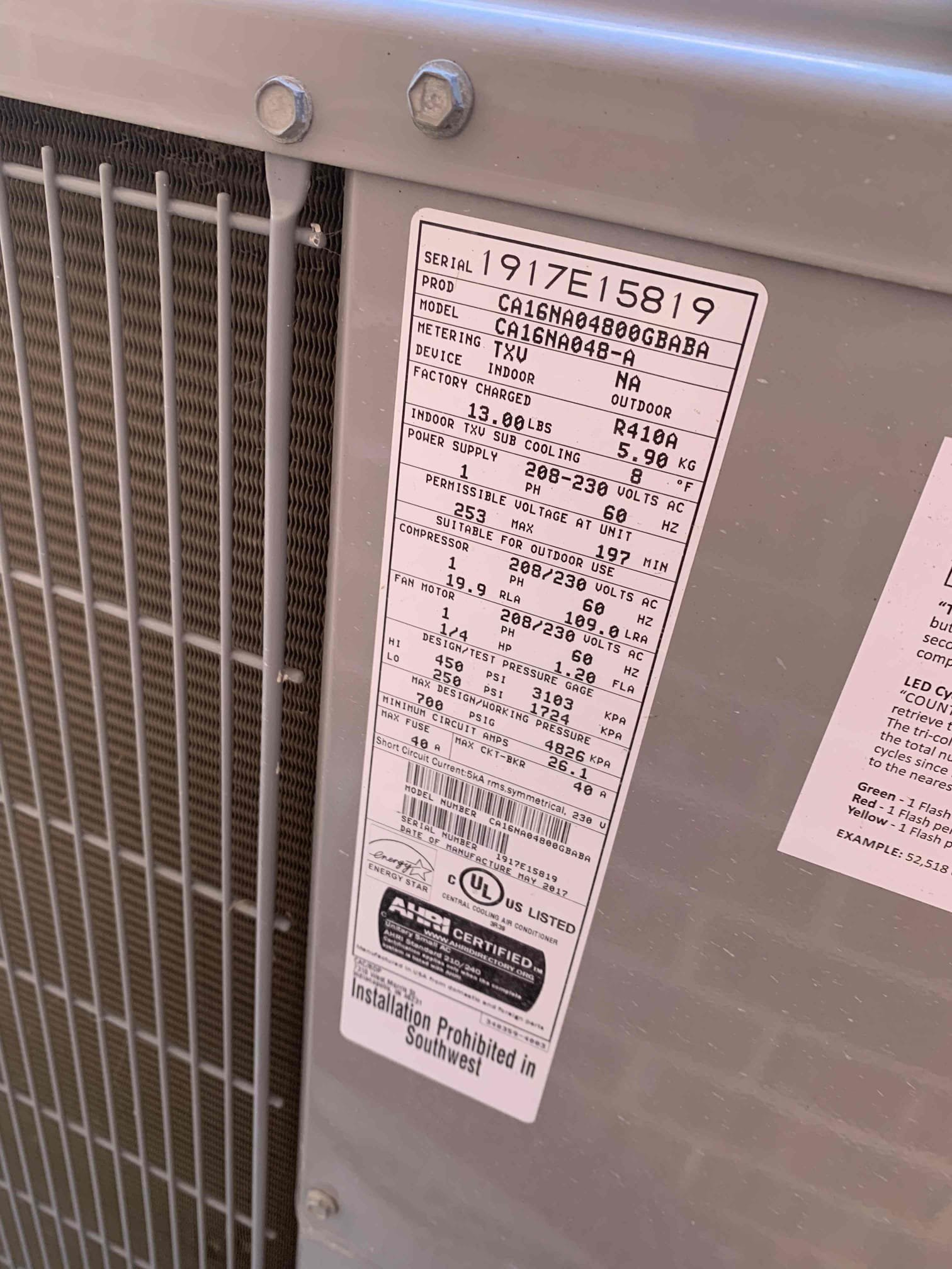 Preformed condenser combing. Before and after pictures have been uploaded. Power was restored to the unit upon departure.