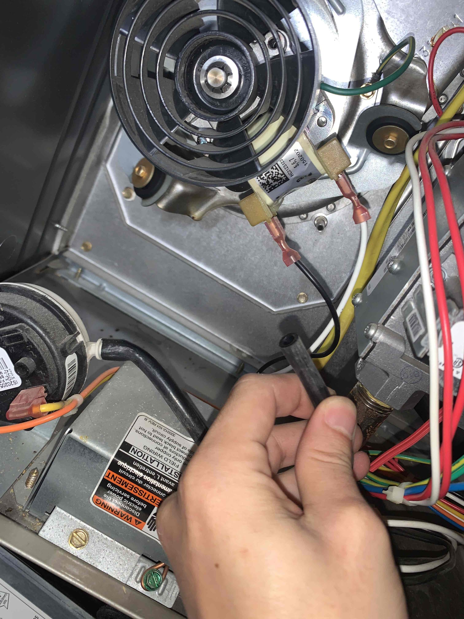 Arrived on site for 4 system heating maintenance. Homeowner stated all was well with normal unit operation to her knowledge. Discussed surge protection with the homeowner to protect the hvac equipment.  Proceeded with maintenance as scheduled. 
1. Visually inspected condenser coil for debris/ dirty.
2. Inspected condenser fan motor.
3. Inspected condenser fan blades.
4. Inspected/ cleaned wiring connections.
5. Tested for gas leaks
6. Tested functionality and cleaned flame sensor
7. Tested functionality and cleaned pressure switches and ports
8. Inspected / replaced return filter.
9. Inspected return plenum for debris/ dirty.
10. Inspected evaporator coil.
11. Tested functionality and visually inspected surface igniter
12. Checked blower amp draw.
13. Measured temperature differential from supply to return. 20 degrees measured.

Upon testing the media room unit, it was found that the blower motor was not working. Further testing revealed that the motor was receiving signal from the con