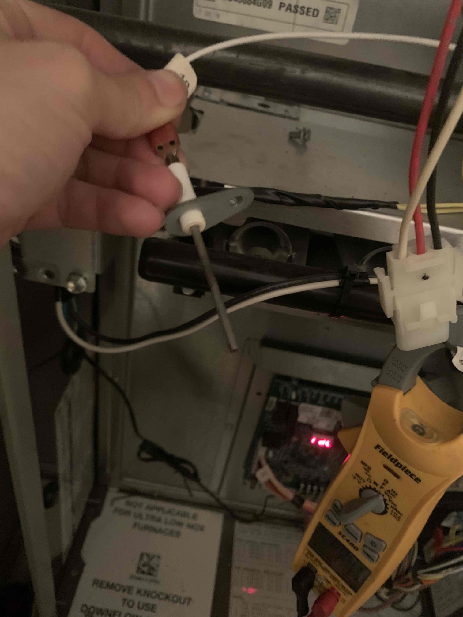 On site for heating maintenance on 2022 Trane furnace. Homeowner stated all is well with normal system operation. Proceeded with heating maintenance as scheduled.
1. Visually inspected condenser coil for debris/ dirty.
2. Inspected condenser fan motor.
3. Inspected condenser fan blades.
4. Inspected/ cleaned wiring connections.
5. Tested for gas leaks
6. Tested functionality and cleaned flame sensor
7. Tested functionality and cleaned pressure switches and ports
8. Inspected / replaced return filter.
9. Inspected return plenum for debris/ dirty.
10. Inspected evaporator coil.
11. Tested functionality and visually inspected surface igniter
12. Checked blower amp draw.
13. Measured temperature differential from supply to return. 20 degrees measured.
15. Rinsed condenser unit to promote heat exchange
Found decent amount of dog hair in return. I would recommend cleaning out the return in order to prevent dust and dander from making it into the unit and ultimately shortening the lifespan of