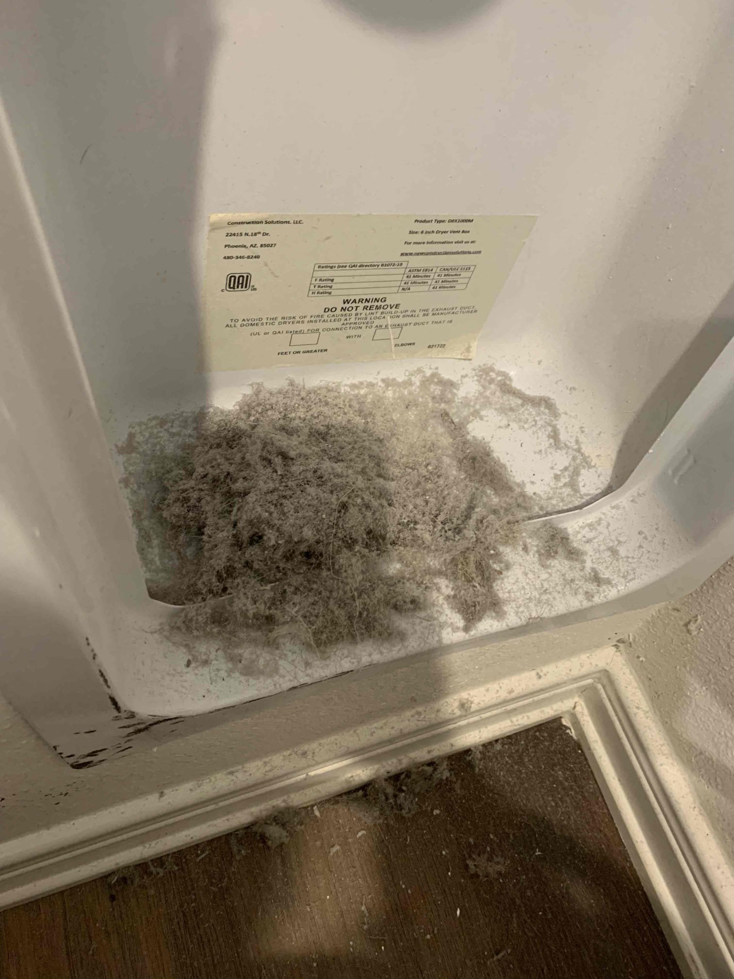 Preformed dryer vent cleaning. Presented before and after pictures.