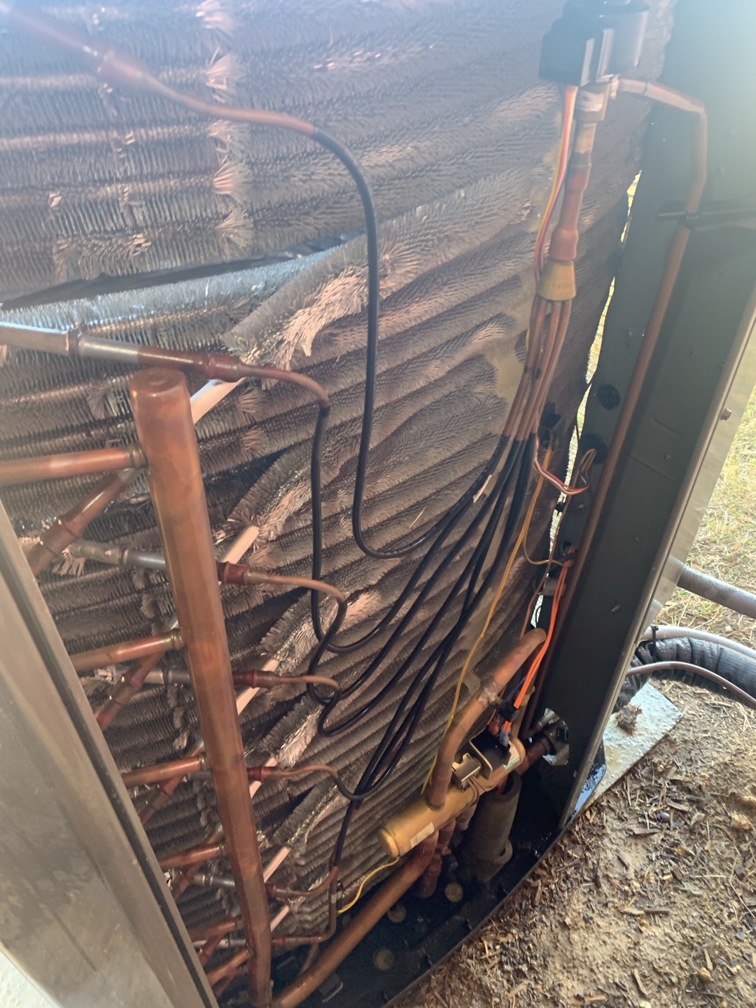 Arrived on site for heating maintenance on 2022 Trane heat pump. Homeowner stated all is well with regards to normal unit operation to his knowledge. Proceeded with heating maintenance as scheduled.

1. Visually inspected condenser coil for debris/ dirty.
2. Inspected condenser fan motor.
3. Inspected condenser fan blades.
4. Inspected/ cleaned wiring connections.
5. Tested compressor/ condenser fan motor capacitor.
6. Checked compressor amp draw.
7. Checked condenser fan motor amp draw.
8. Inspected / replaced return filter.
9. Inspected return plenum for debris/ dirty.
10. Inspected evaporator coil.
11. Inspected blower motor/ blower wheel.
12. Checked blower amp draw.
13. Measured temperature differential from supply to return. 20 degrees measured.
14. Tested capacitor and contactor (outdoor electrical)
15. Rinsed condenser unit to promote heat exchange
16. Tested emergency heat and found no issues

Found unit starting at 112 amps. Unit is rated for a max amperage of 107. This will 