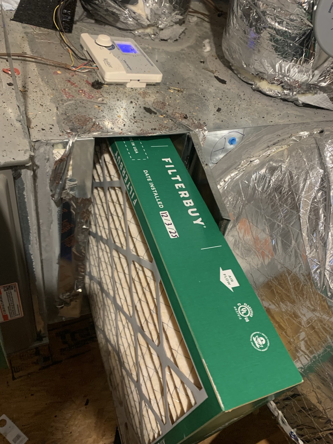 Arrived on site for heating maintenance on 2022 Lennox furnace. Homeowner stated all was well with regards to normal unit operation to his knowledge. Inquired about dryer vent cleaning and homeowner stated they were not interested at this time. Proceeded with heating maintenance as scheduled.

Visually inspected condenser coil for debris/ dirty.
2. Inspected condenser fan motor.
3. Inspected condenser fan blades.
4. Inspected/ cleaned wiring connections.
5. Tested for gas leaks
6. Tested functionality and cleaned flame sensor
7. Tested functionality and cleaned pressure switches and ports
8. Inspected / replaced return filter.
9. Inspected return plenum for debris/ dirty.
10. Inspected evaporator coil.
11. Tested functionality and visually inspected surface igniter
12. Checked blower amp draw.
13. Measured temperature differential from supply to return. 20 degrees measured.
All components were testing within range and operating within manufacturer specs. Advised homeowner I was startin