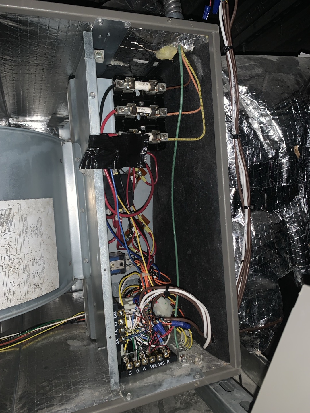 1. Visually inspected condenser coil for debris/ dirty.
2. Inspected condenser fan motor.
3. Inspected condenser fan blades.
4. Inspected/ cleaned wiring connections.
5. Inspected / replaced return filter.
6. Inspected return plenum for debris/ dirty.
7. Inspected evaporator coil.
8.  Inspected blower motor/ blower wheel.
9. Checked blower amp draw.
10.  Measured temperature differential from supply to return. 20 degrees measured.
11. Tested capacitor and contactor (outdoor electrical)
12.  Rinsed condenser unit to promote heat exchange
13. Tested emergency heat and found no issues

AHU-6- condenser fan capacitor testing outside of manufacturer specifications also blower wheel inside is looking very dirty. This will cause drag on the motor ultimately shortening the lifespan of the motor
AHU-7- all is well
AHU-8- Hardstart kit, capacitor and contactor all testing outside of manufacturer specifications. Broken thermostat face l40 
RTU-33A- all is well
RTU-33B- x2 contactors and x2 capaci