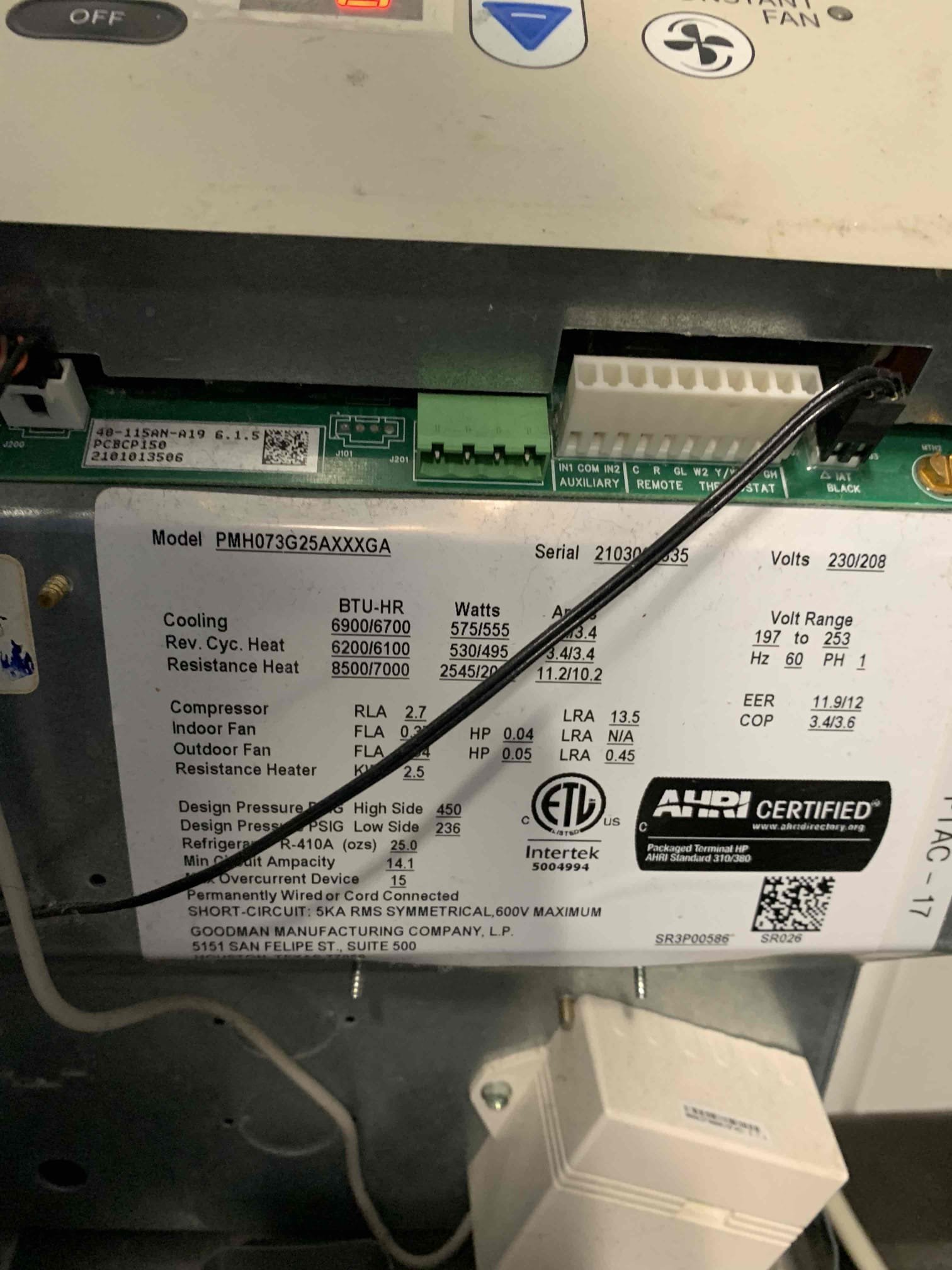 Ptac 14- systems working as intended
Ptac 15
Ptac 16
Ptac 22
Ptac 23
Ptac 29
Ptac 21

Ptac 27 - error FH. Bad temperature sensor for return air
Ptac 28 - bad dehumidification fan- fan disabled for time being to stop squealing
Ptac 13 - short cycling. Heat kit is working at this time however unit will not run in cooling 
