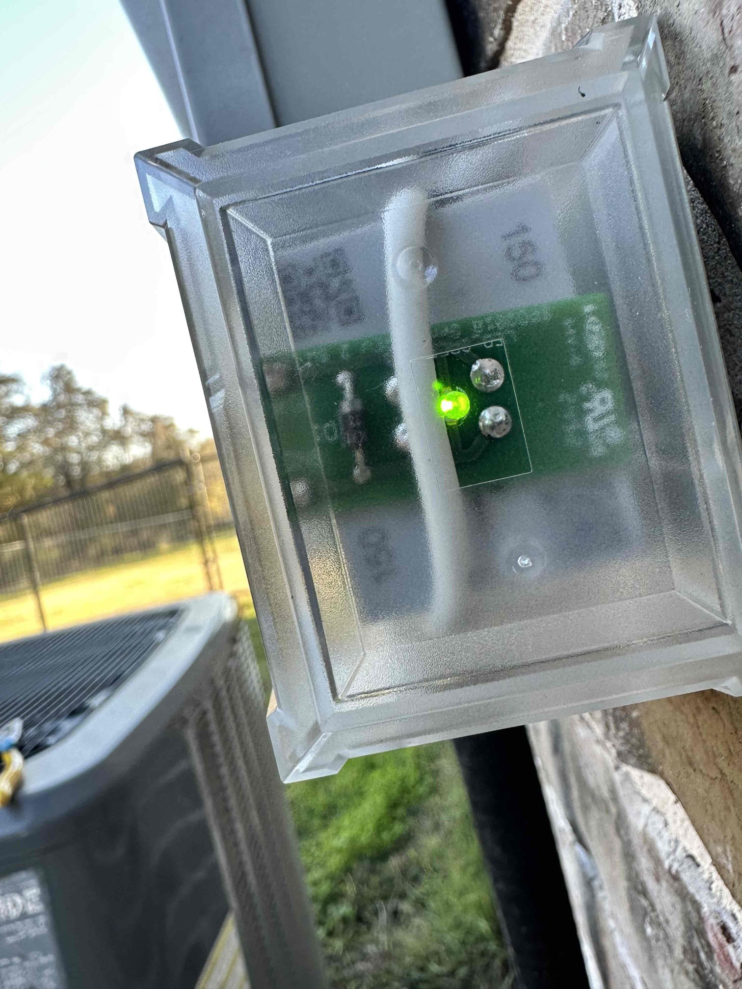 3 year warranty / 10,000.00 coverage if part fails to protect connected equipment. I installed the surge protector on the outdoor unit and ensured it was functional.

I washed the evaporator coil thoroughly with chemicals, allowed time to soak, and rinsed it with water. We provided this cleaning to address dirty Sox syndrome and customer is aware that it will likely return, with no estimated time frame, without preventive u/v devices. 