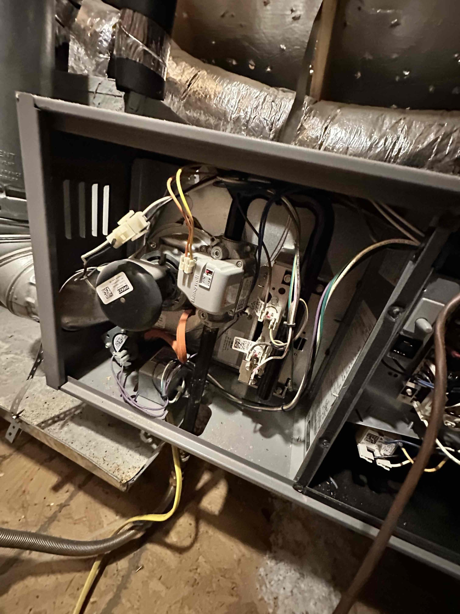 I performed 2 heating maintenances on 2026 gas systems. I checked amps, filters, electrical, cleanliness, and safeties. I observed that the gas line for the units are not code compliant because it is mission a sediment before supply the gas to the line. These are used to prevent contaminants reaching the gas valve. Once it reaches the gas valve it will gas the gas valve to either become stuck or leak gas. I noticed that I was getting a feint gas smell at the downstairs unit. Upon investigating, I determined that the gas valve isn’t fully closing resulting in a gas leak. This needs to be taken care of for safe operation. The unit do not have float switch or blow out valves. Customer declined receiving an estimate for those at this time. I reached out to Lennox to price the gas valve for the downstairs system, and, it is readily available.