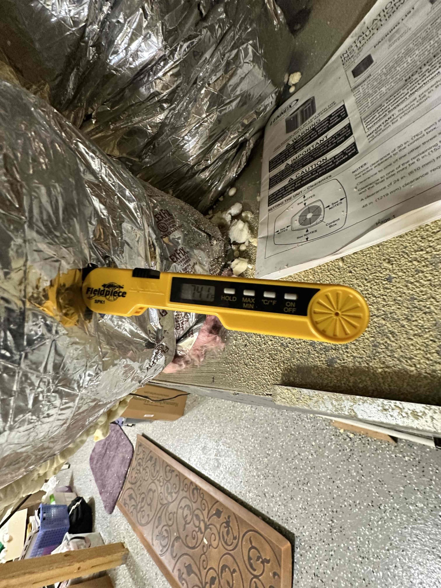 Upon arrival, I tested the unit 3 different times. I replicated the noise 2 of the 3 times. I tested the components to ensure they were good. This is a variable speed unit and the compressor steps up and down according to demand. The noise is related to when the unit shuts off and the compressor stepping down out of the high stages instantly. The amount of noise varies between units. System is operating and heating normally. We will reach out to tech-support on Monday.