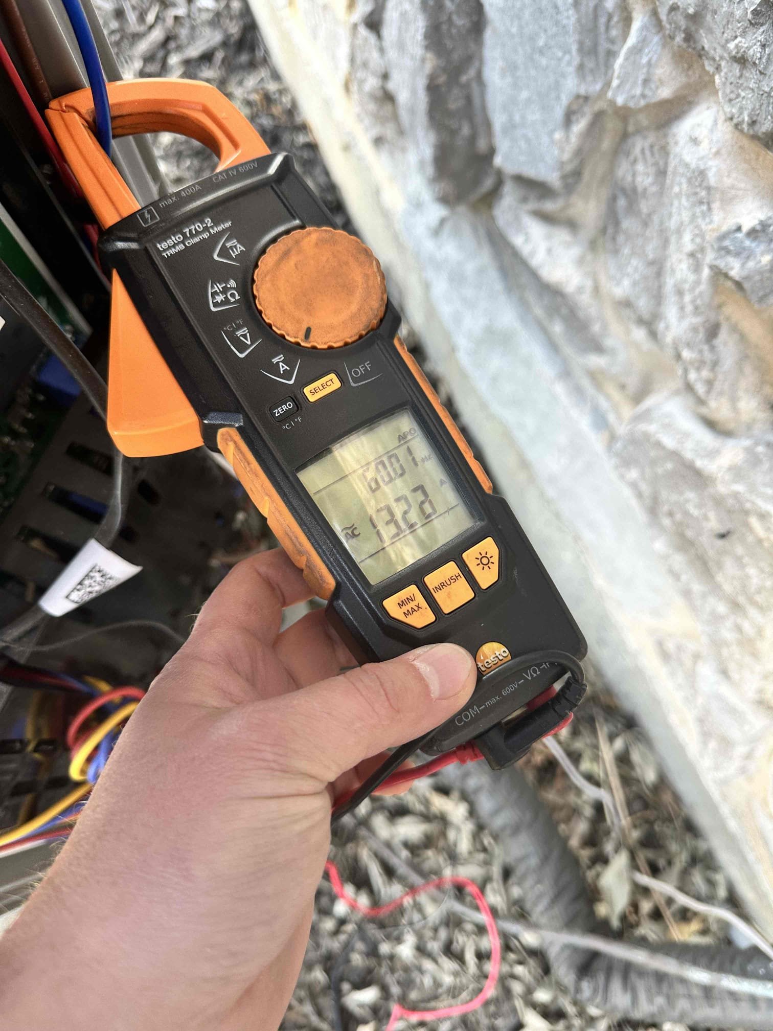 Upon arrival, I tested the unit 3 different times. I replicated the noise 2 of the 3 times. I tested the components to ensure they were good. This is a variable speed unit and the compressor steps up and down according to demand. The noise is related to when the unit shuts off and the compressor stepping down out of the high stages instantly. The amount of noise varies between units. System is operating and heating normally. We will reach out to tech-support on Monday.