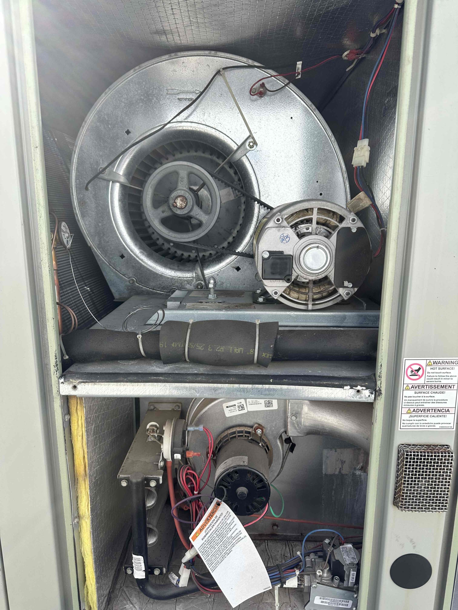 I performed a 3 system gas heating maintenance. Units 1 and 2 are from 2020 and unit 3 is from 2019. I checked amps, capacitors, filters, cleanliness, electrical, and safeties. I observed that the belts for the blower motors are becoming worn and loose. I advise replacing these belts before failure occurs. All of the units need their filters replaced. I noticed that the returns of all of the systems are completely filthy. This is going to reduce the air quality, cause the filters to get dirty faster, and end result is unnecessary straining on the system. 