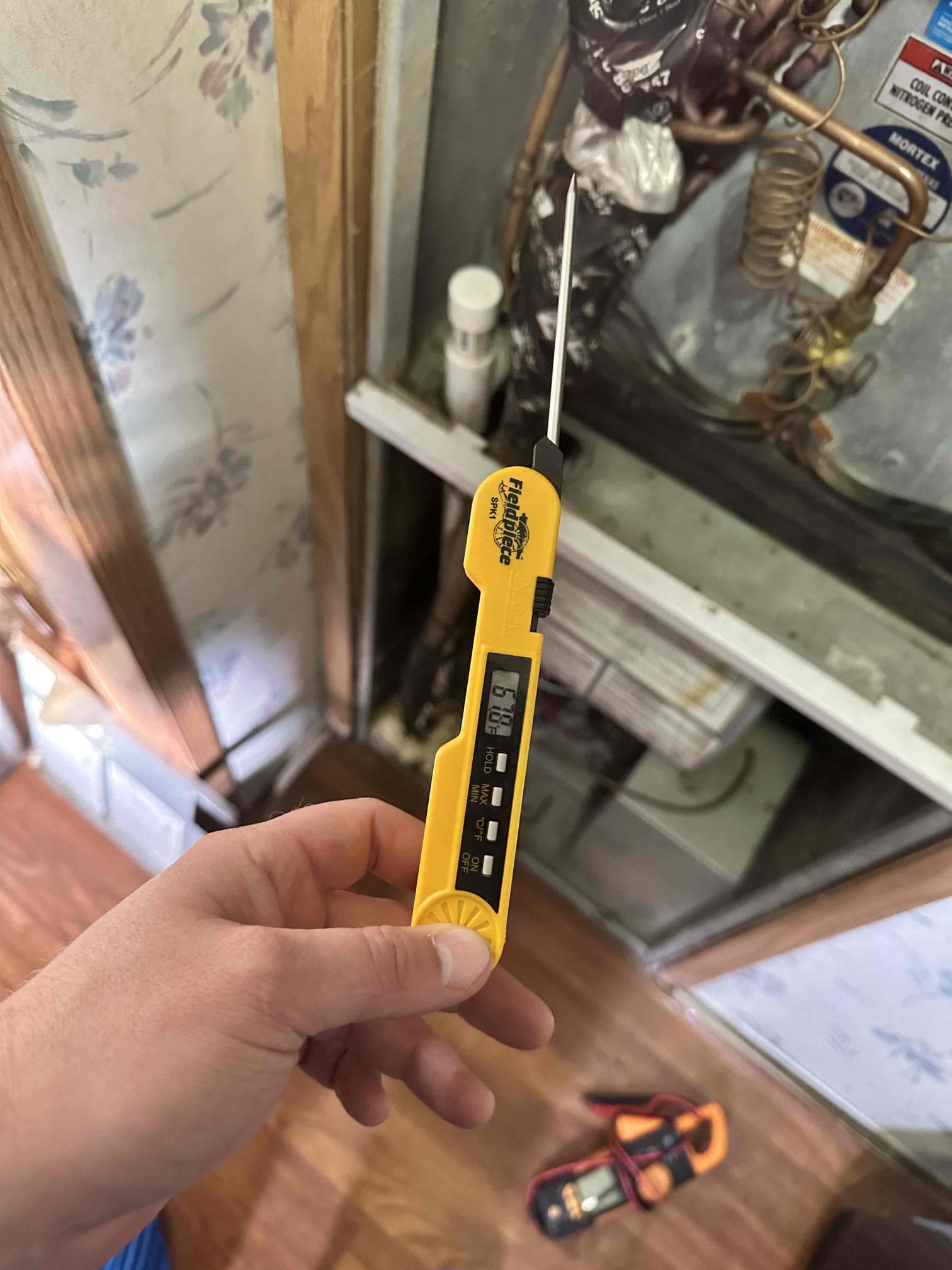 I performed a single system heating maintenance on a straight cool system. I checked amps, filters, electrical, and cleanliness. I noticed that the blower wheel is filthy. This causes strain on the internal bearings and overworking of the blower motor. I observed that the blower motor has some play in the shaft likely due to the build up. I advise cleaning before major failure occurs. System is heating upon departure. 