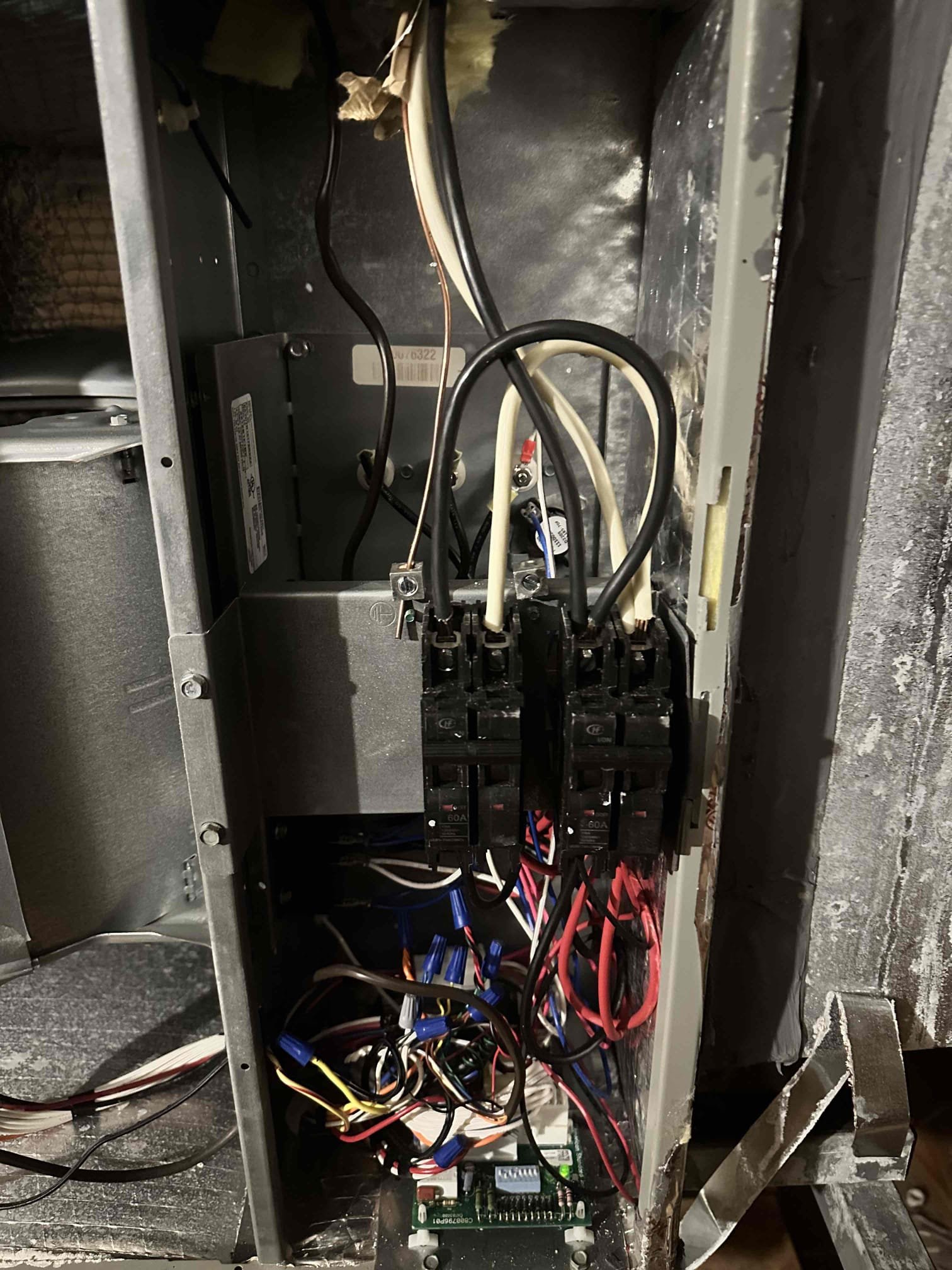 I performed a single heating maintenance on a 2022 heat pump system. I checked amps, capacitor, filter, electrical, cleanliness, heat kit, and safeties. I noticed that the evaporator coil is emitting an odor and becoming oxidized. The oxidation affects the efficiency of the system by limiting temperature transfer. The odor appears to be the earlier stages of dirty sox syndrome. Dirty Sox syndrome is where the evaporator coil forms odor emitting growth in between the fins of the evaporator coil. I recommend adding surge protection to the equipment. Surges can short out compressors, motors, thermostats, and control boards. 

When I arrived, I noticed error codes on the thermostat. I investigated and determined it was due to the wireless sensor needing batteries. I informed the customer, and they will replace the batteries. 