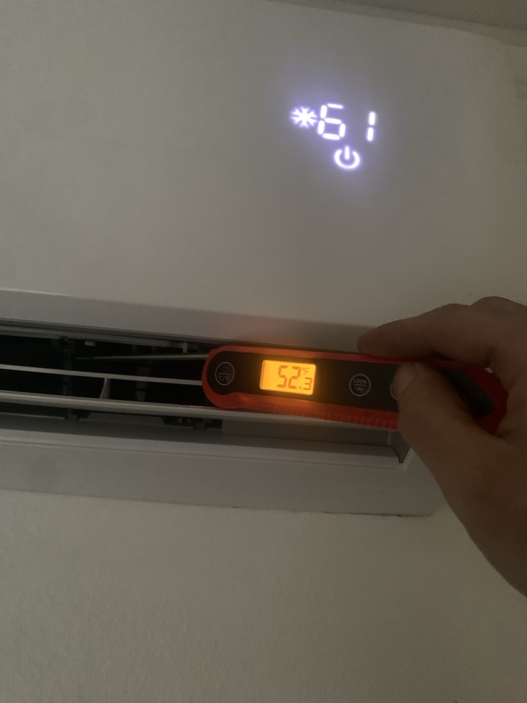 Added one pound of refrigerant to 3 head mini split. Supply temps living room 47 bedrooms 51. 