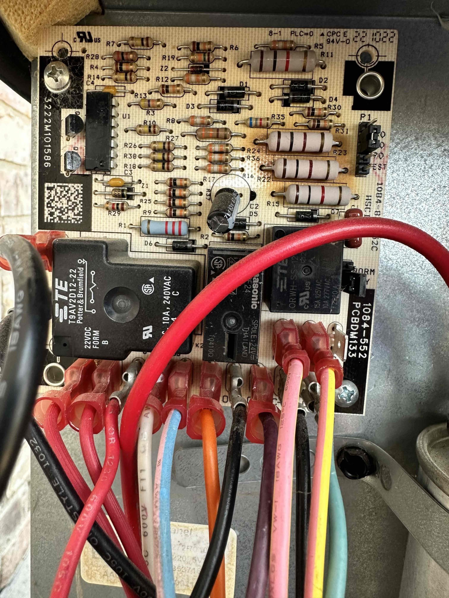 I replaced the defrost control board and stumbled across 2 additional issues. After replacement, I rechecked my voltages and found I was now dropping to 15v outside. I verified my voltage was good at the airhandler. I discovered a bad connection in the R wire nut. I redone the connection, and my voltage returned outside. I took a temperature split on the system and it was not very good. I touched the suction pipe and found it to be scalding hot. This indicated that airflow is not very good. I investigated the return air and noticed that the system has only half of the return needed. The system has two 10” ducts. This supplies a total of 600CFM. The system is a 3 ton and requires around 1200CFM return air. I supplied a price to address this issue. This issue adds strain to the compressor, blower motor, and evaporator coil.