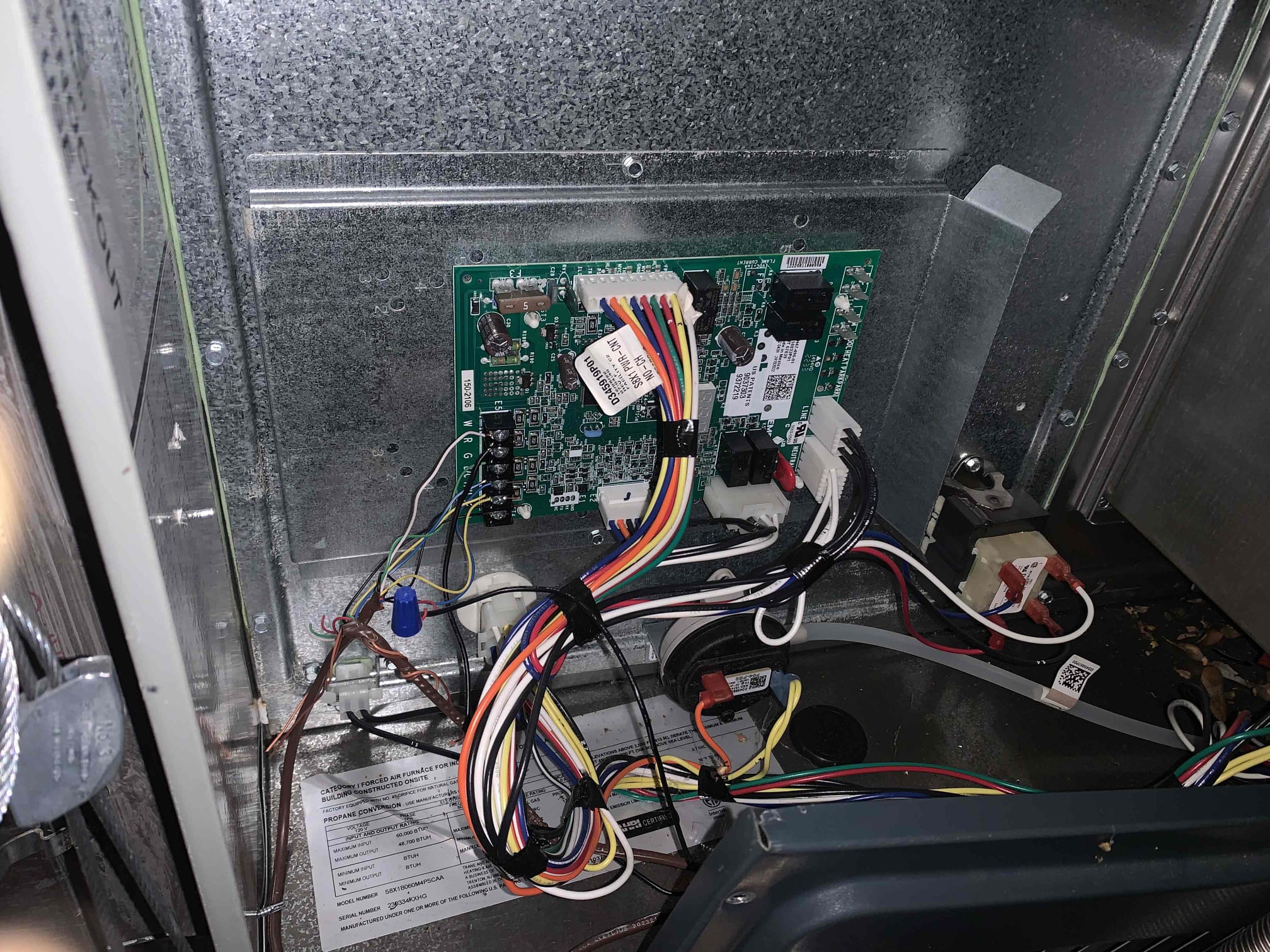 Performed a complete heating system maintenance and inspection. 2023 Gas system.

Inspected and tested all electrical components and safety controls on the indoor unit; all components tested within manufacturer specifications.

I noticed that the ducts and plenum boxes were dirty with dust. Could benefit from a duct cleaning. 


Verified system temperatures: return air temperature measured at 71°F; supply air temperature measured at 114°F and rising.

Changed filter for client; filter size is 20” x 25” x 4”.

I visually inspected the outdoor unit, 
The outdoor unit was in good condition 

Only noticed that the outdoor unit has no surge protection on it. 

Confirmed system was operating properly and heating upon departure.

System Status: Operating normally at time of service