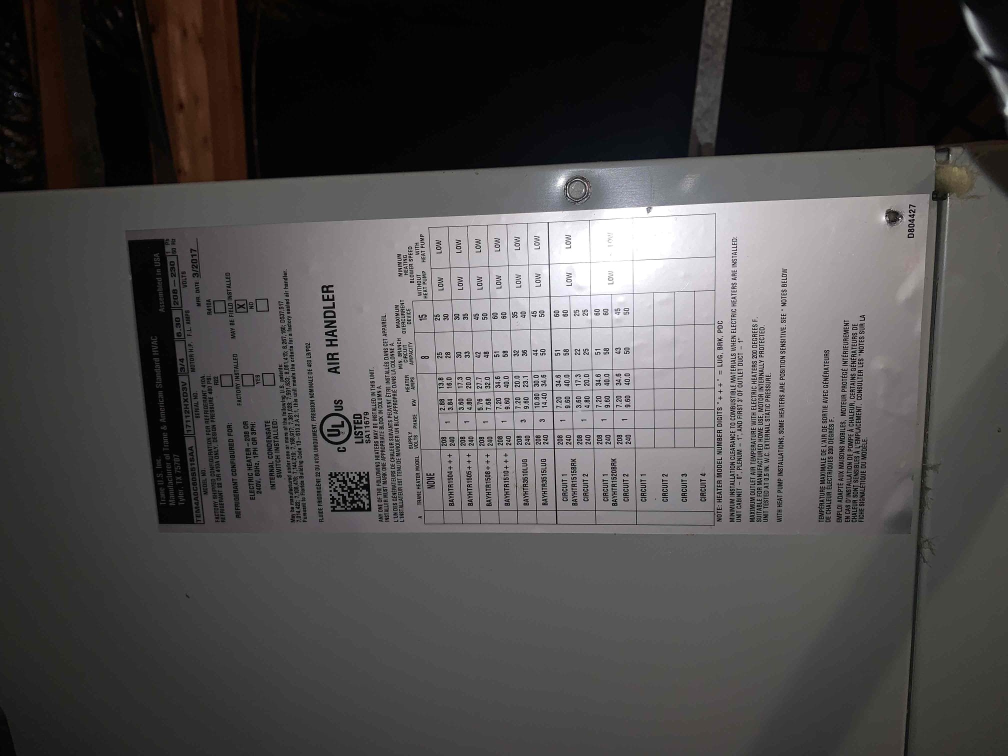 Performed a complete heating system maintenance and inspection. (Heat Pump) 2017

Inspected and tested all electrical components and safety controls on the indoor unit; all components tested within manufacturer specifications.


Verified system temperatures: return air temperature measured at 76°F; supply air temperature measured at 102°F and rising.

Confirmed air filter was recently replaced by client; filter size is 24” x 24” x 1” and 12x12x1. 

Inspected and tested all electrical components on the outdoor unit; capacitors failed out of manufacture specifications, 65.3/70 and 4.9/7.5. Client elected to have capacitor changed under warranty. Also the units compressor was starting up over 100 amps manufacturer limit is 144 amps. Client elected to have that revisited on the spring visit. 

Confirmed system was operating properly and heating upon departure.

System Status: Operating normally at time of service.