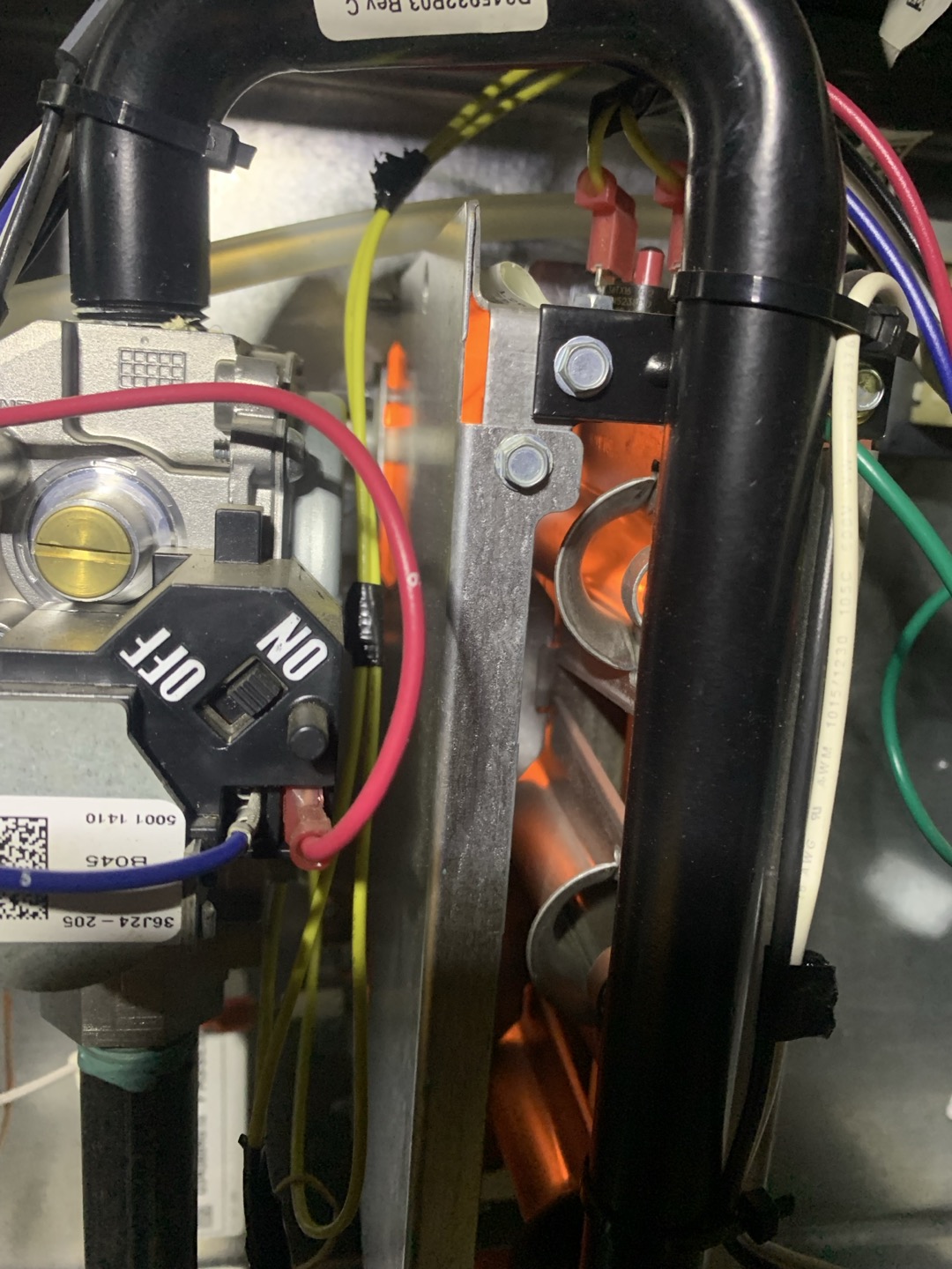 Visually inspected condenser coil for debris/ dirty.
2. Inspected condenser fan motor.
3. Inspected condenser fan blades.
4. Inspected/ cleaned wiring connections.
5. Tested for gas leaks
6. Tested functionality and cleaned flame sensor
7. Tested functionality and cleaned pressure switches and ports
8. Inspected / replaced return filter.
9. Inspected return plenum for debris/ dirty.
10. Inspected evaporator coil.
11. Tested functionality and visually inspected surface igniter
12. Checked blower amp draw.
13. Measured temperature differential from supply to return. 20 degrees measured.
14.Drain line tested with gallon of water for clogs and to push anything trying to solidify out

Found large amount of dust/debris on outdoor condenser coil. Advised homeowner this will reduce efficiency and put stress on the equipment. Discussed condenser cleaning process of removing the top for better access to chemically treat and rinse coils from the inside out. Also noticed blower wheel was starting 