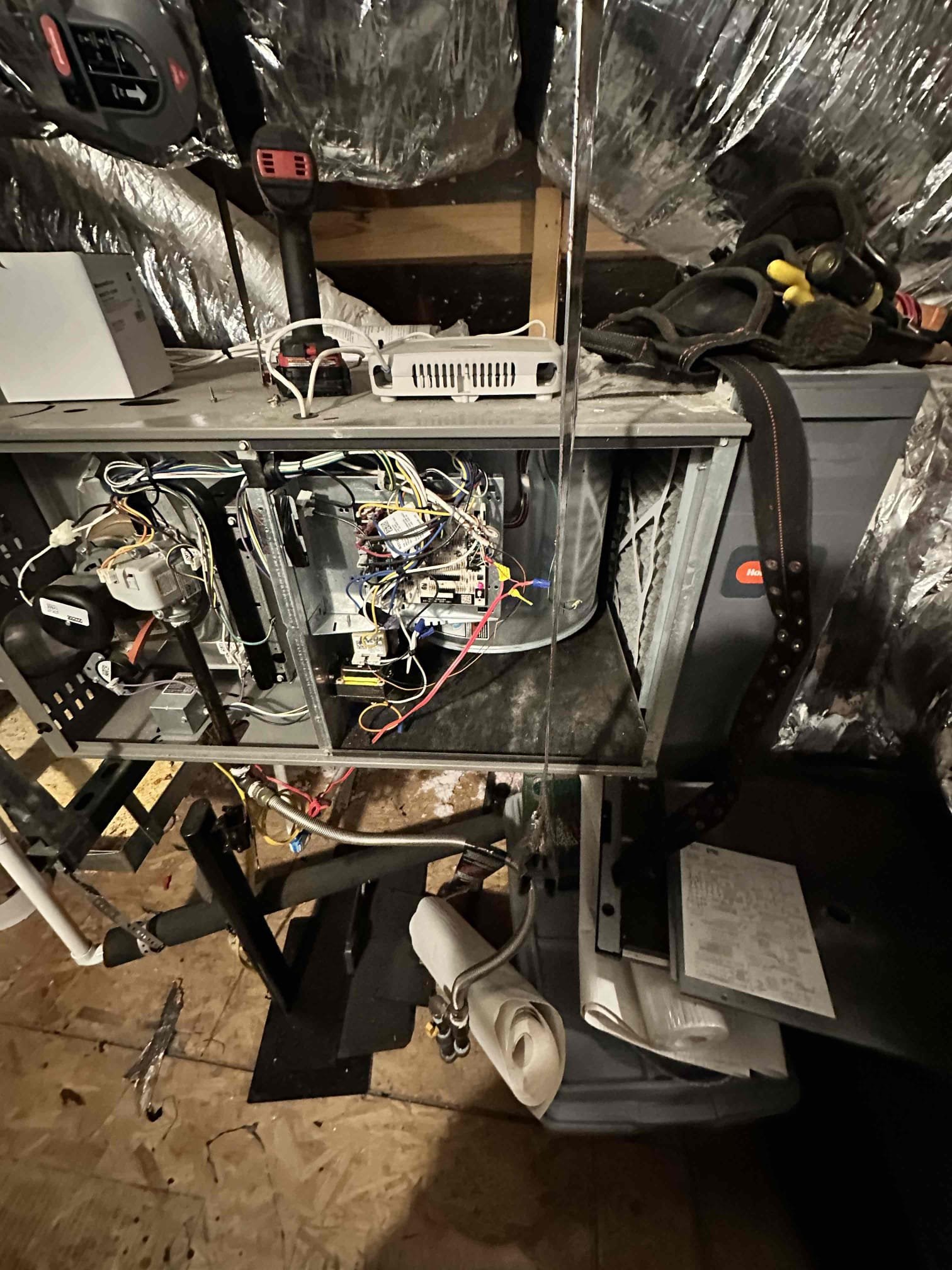 I performed a single system maintenance on a 2017 zoned gas system. I checked amps, filter, electrical, cleanliness, and safeties. I observed that a damper motor was actively trying to fail, the blower wheel was dirty, and the air quality could be improved. I provided options to address these concerns. Below is the work I provided at the time of service. System is heating upon departure.

Blower cleaning allows us to remove the dust build up on the wheel. This dust causes drag on the motor and added wear to the internal bearings. 

The upstairs damper motor is not wanting to spring all the way open. It can be manually opened the rest of the way. This is a sign of future failure. 