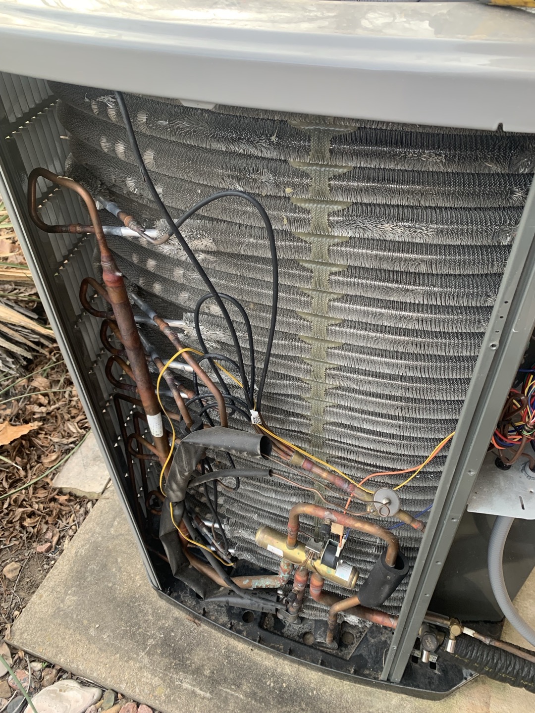 1. Visually inspected condenser coil for debris/ dirty.
2. Inspected condenser fan motor.
3. Inspected condenser fan blades.
4. Inspected/ cleaned wiring connections.
5. Tested compressor/ condenser fan motor capacitor.
6. Checked compressor amp draw.
7. Checked condenser fan motor amp draw.
8. Inspected / replaced return filter.
9. Inspected return plenum for debris/ dirty.
10. Inspected evaporator coil.
11. Inspected blower motor/ blower wheel.
12. Checked blower amp draw.
13. Measured temperature differential from supply to return. 20 degrees measured.
14. Tested capacitor and contactor (outdoor electrical)
15. Rinsed condenser unit to promote heat exchange
16. Tested emergency heat and found no issues

Heat pump and emergency heat heating cycle is working well. Homeowner brought to my attention that they lose power very frequently. Advised homeowner that installing surge protection would be very beneficial and could them from an expensive repair because everytime the power shuts of