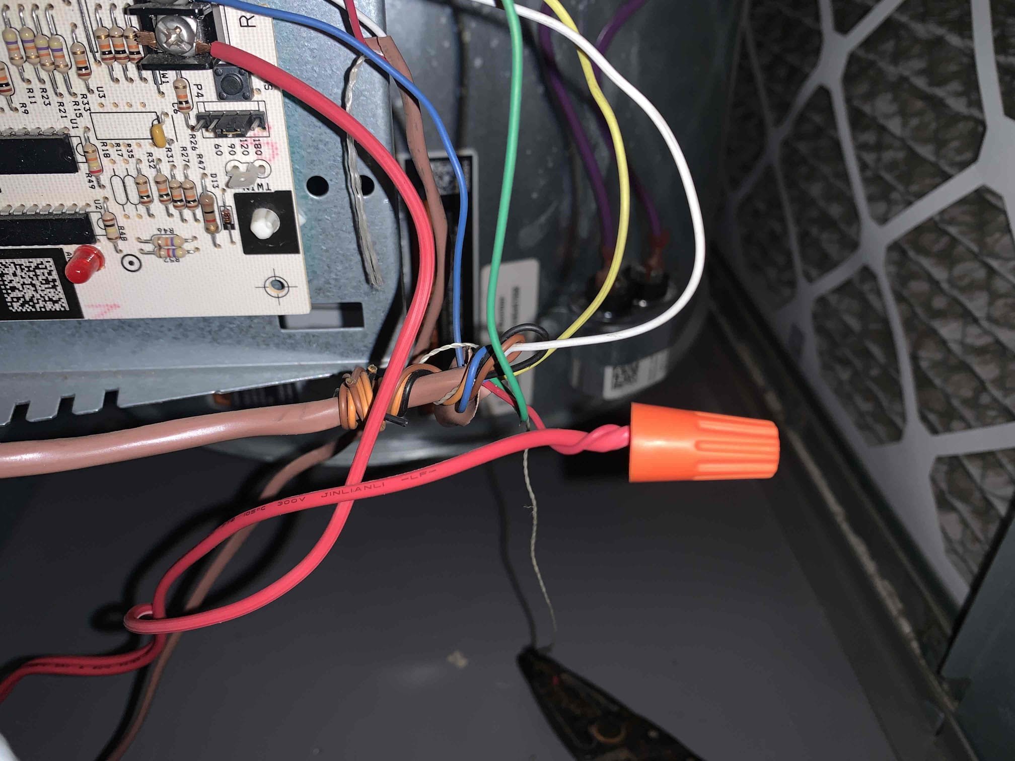 Upon arrival i found the unit not sending power to the board. I verified 125v going to the board. I then proceeded to check the fuse and found it blown which told me there was short.i found the short to be on the red wire, it was rubbing against the door of the unit. I presented the findings to the home owner, he elected to have wire repairs and fused replaced. Unit was back up and running after repairs. Supply temp was 121 degrees. 