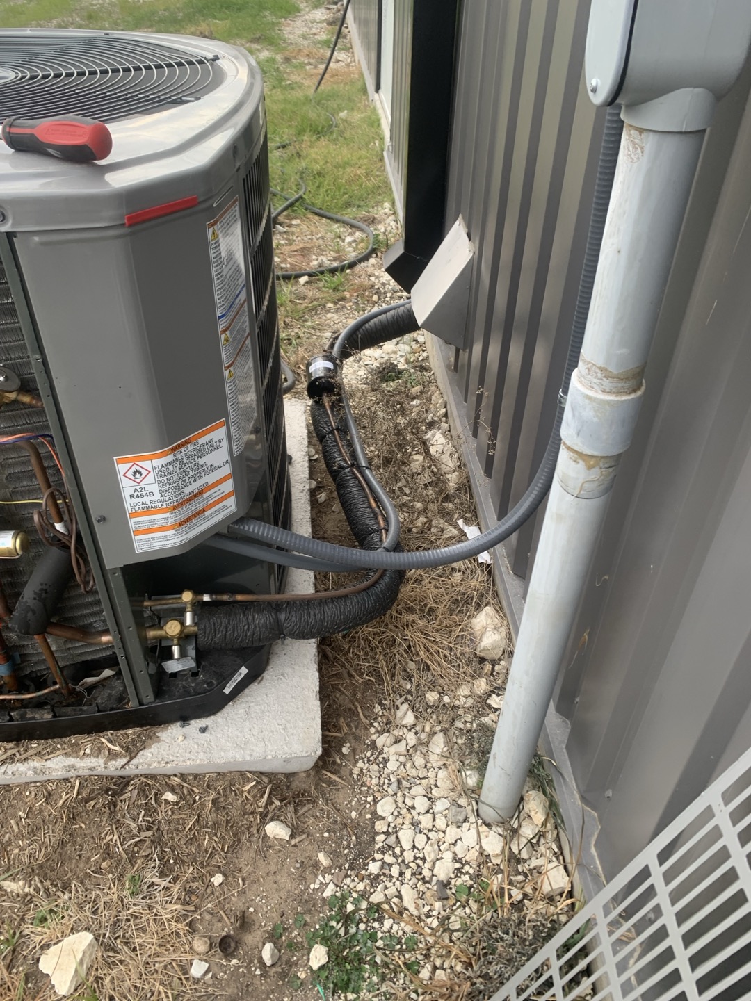  Arrived on site for QC visit on 3 mini splits and one conventional. System is level all wiring is good no error codes. Getting over 20 degree temp split. Drain line is draining at this time. System is clean and operating as designed. Outside unit is level all electrical components are good and tight. All components are operating as designed. Pressures were within manufacturer specifications. Tested normal heating operation.

Had some issues with the pipe sizing programming on the building with 2 head mini split . Reprogrammed unit while holding ODT sensor was successful and units began to run without issue.