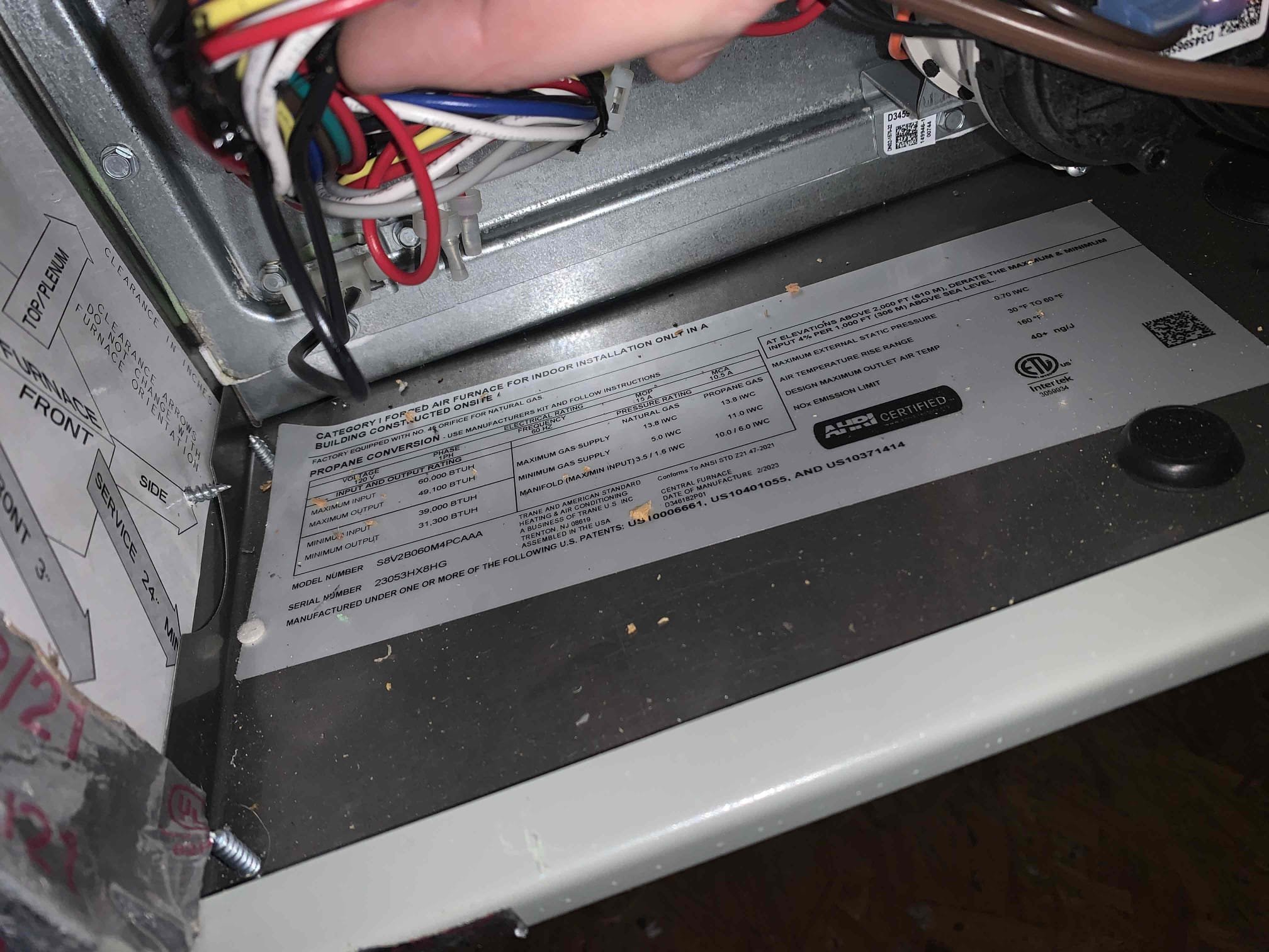Performed a complete heating system maintenance and inspection. communicating 2023 Gas system.

Inspected and tested all electrical components and safety controls on the indoor unit; all components tested within manufacturer specifications.


Verified system temperatures: return air temperature measured at 71°F; supply air temperature measured at 107°F and rising.

Confirmed air filter was recently replaced by client; filter size is 16” x 25” x 4”. And 20x25x4 Aprilaire 

I visually inspected the outdoor unit, 
The outdoor unit was in good condition 

Confirmed system was operating properly and heating upon departure.

System Status: Operating normally at time of service.