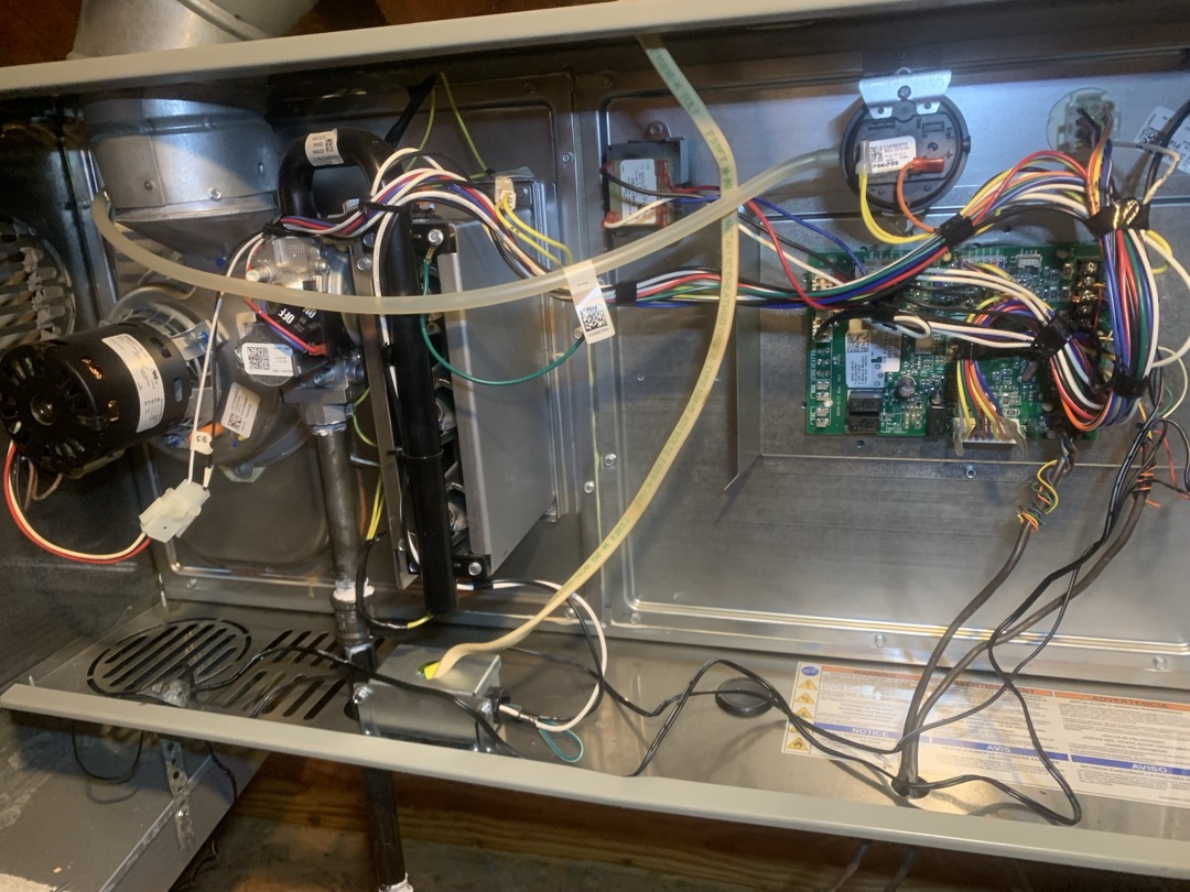 Replace pressure switch under warranty and extensively tested to ensure proper functionality. Found no issues at this time. Replaced filters on all 3 units. Upstairs hallway was very warm even though there were no supply vents nearby. Set fan to circulate in order better balance air temps.