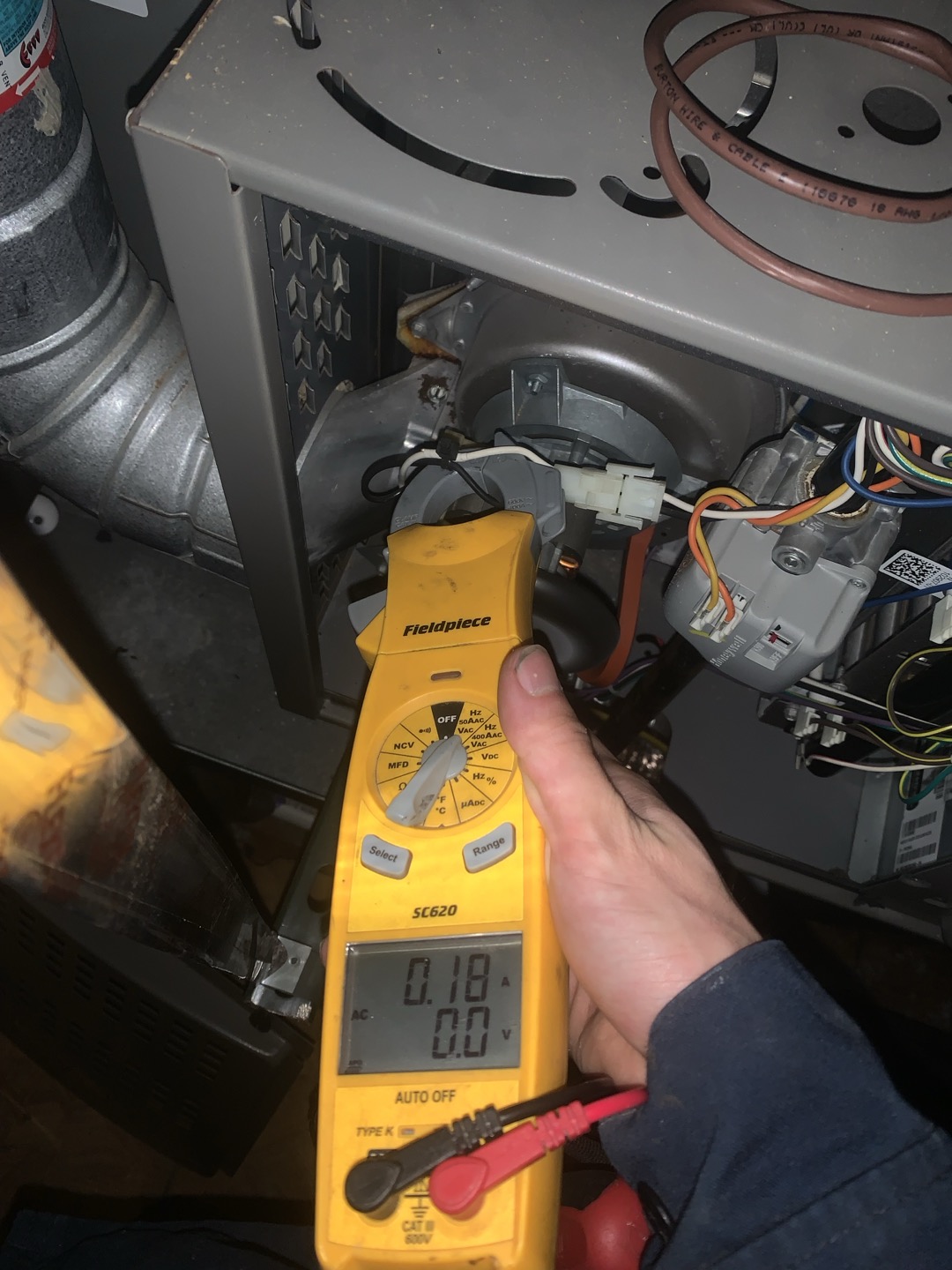 Homeowner stated thermostat was stuck in a boot loop and breaker to outdoor unit was tripped and would not go back after he attempted a power cycle. All this happened after a power outage this morning. Informed homeowner this would need to be replaced by an electrician. Began inspection at indoor 2018 furnace Lennox 3 ton. Started by jumping R to W bypassing the thermostat and unit completed heating cycle and continued to run for 30 minutes. Further tested unit to ensure that the circuit board was still functioning properly, and it was only the thermostat that was affected. I was able to confirm 100% that the thermostat was at fault. I will not be able to further test the outdoor unit until the breaker issue is addressed, however, I did notice a good amount of dust and debris in the outdoor coils restricting airflow. This will cause undo stress on the compressor and electrical components. I also noticed a decent amount of dust on the blower wheel. This creates drag, causing the motor t