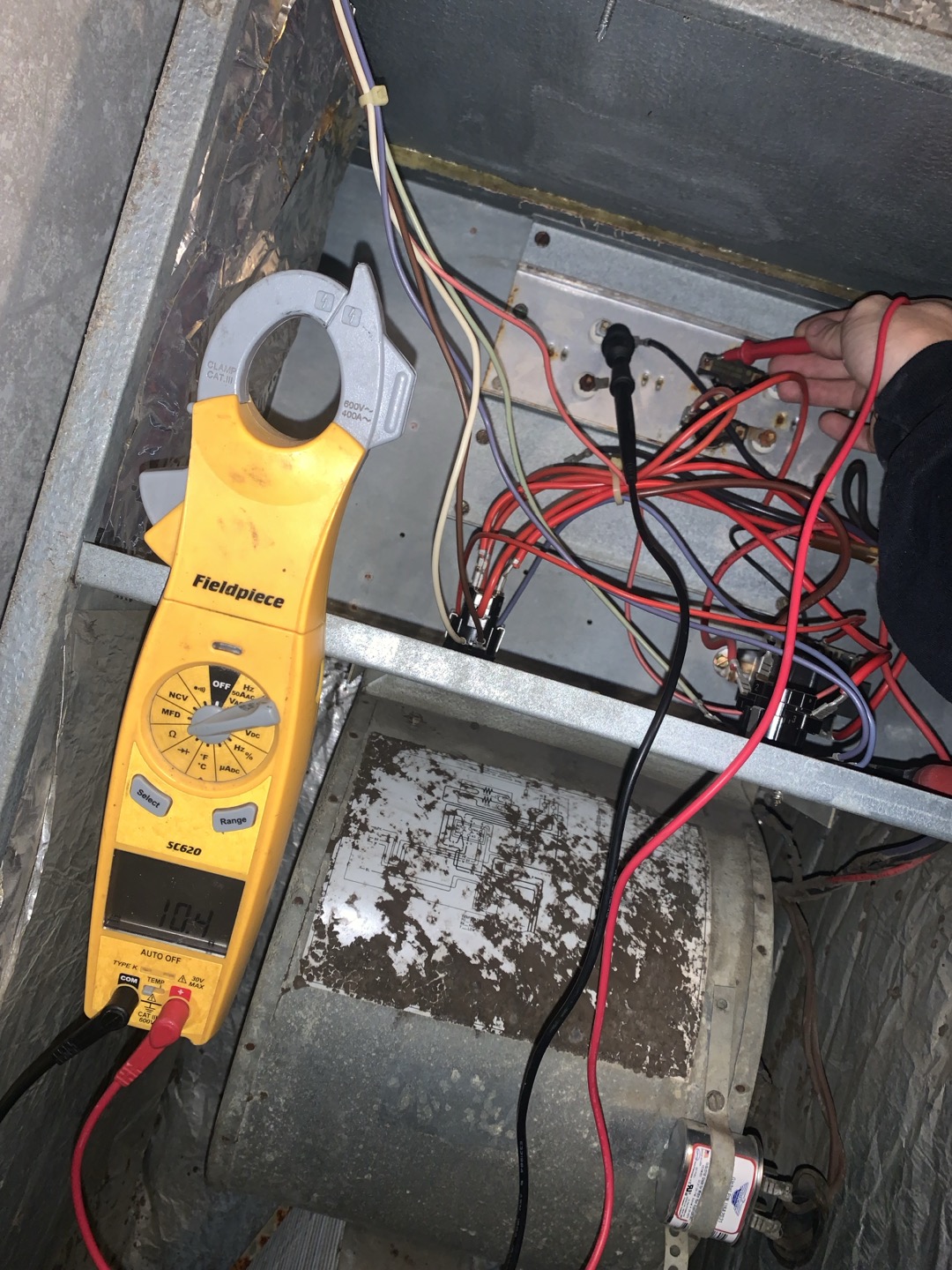 Arrived on site, for no heat on electric heat unit. Found blower motor seized  buzzing and refusing to spin. Found very substantial amount of dust build up on blower wheel. This is likely a major contributing factor to the blower wheel seizeing up. As dust on the blower wheel causes drag which causes the motor to work harder and ultimately shorten the life of the motor. Tested electric heat for power and resistance and found no issues. Tenet relayed information to the land lord and elected to replace the motor and wash the blower wheel give the new motor the best chance. Performed blower wheel cleaning and replaced motor. Tested heat strips to ensure they were still functioning properly and found no issues. Unit in good working order upon departure.