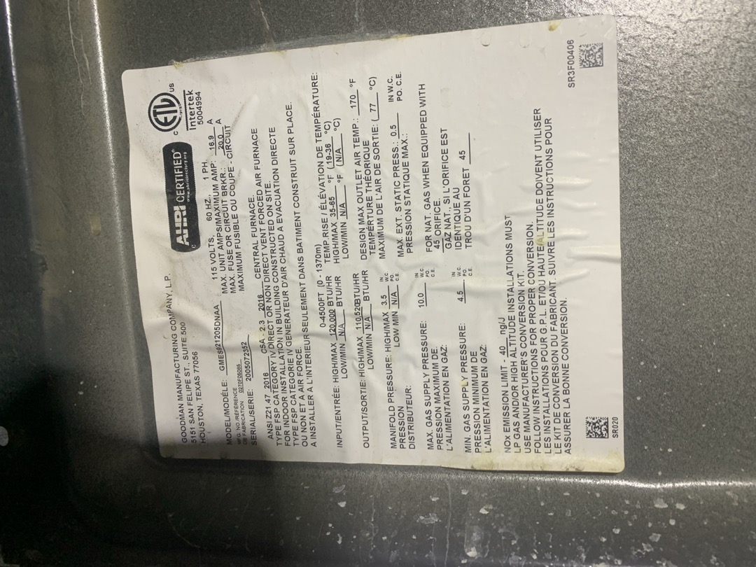 Arrived on site for no heat on Goodman 90% furnace. Upon initial inspection I found water stains trailing down from flue pipe and landing on top of unit and trailing down the front of the door. I then inspected inside the unit and found water stains inside blower compartment and behind circuit board. I also noticed there was no indicator lights light up on the control board. Tested R to W and found 27 volts. Tested power to control board and found 120 volt coming in. Confirmed bad control board due to water damage coming from flue pipe to the roof. Informed customer he would need to get the seal on the roof addressed and I would need the circuit board in hand to further test the unit to ensure everything else is working properly. Advised customer we would give him a call once we have the board in hand.