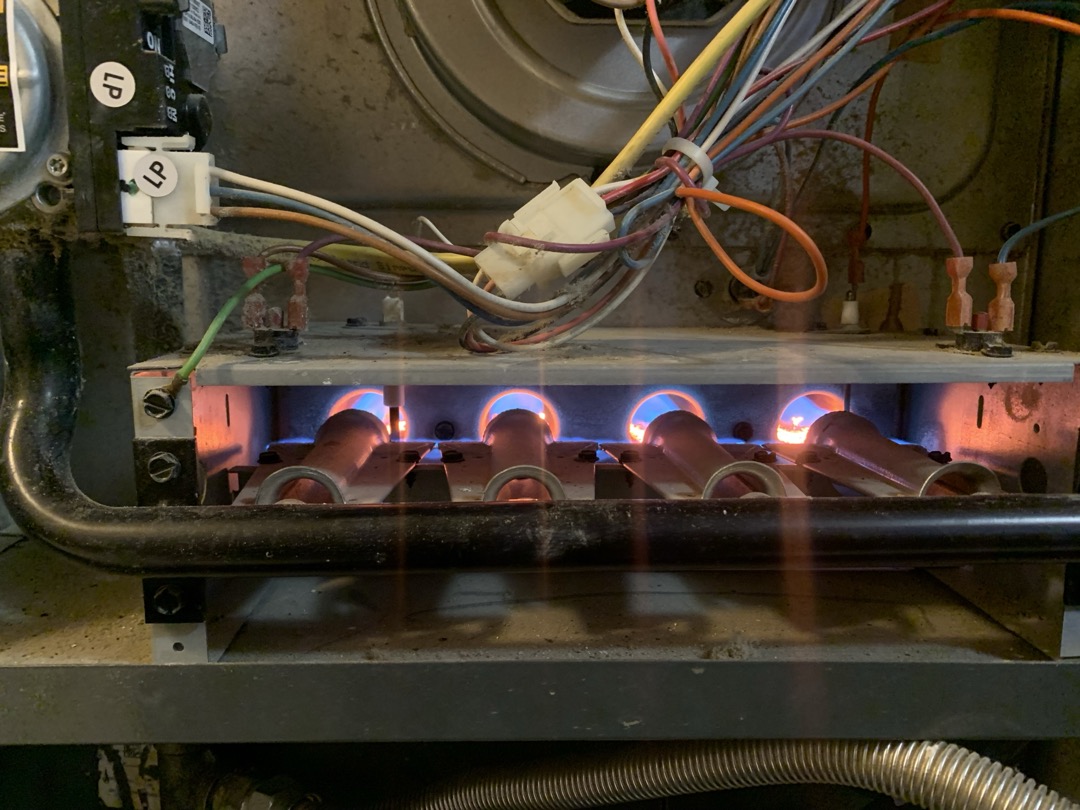  1. Visually inspected condenser coil for debris/ dirty.
2. Inspected condenser fan motor.
3. Inspected condenser fan blades.
4. Inspected/ cleaned wiring connections.
5. Tested for gas leaks
6. Tested functionality and cleaned flame sensor
7. Tested functionality and cleaned pressure switches and ports
8. Inspected / replaced return filter.
9. Inspected return plenum for debris/ dirty.
10. Inspected evaporator coil.
11. Tested functionality and visually inspected surface igniter
12. Checked blower amp draw.
13. Measured temperature differential from supply to return. 20 degrees measured.
14.Drain line tested with gallon of water for clogs and to push anything trying to solidify out


Found no issues at his time unit is working well and as intended. Noticed no surge protection on unit. Recommend surge protection in order to protect equipment From surges. 