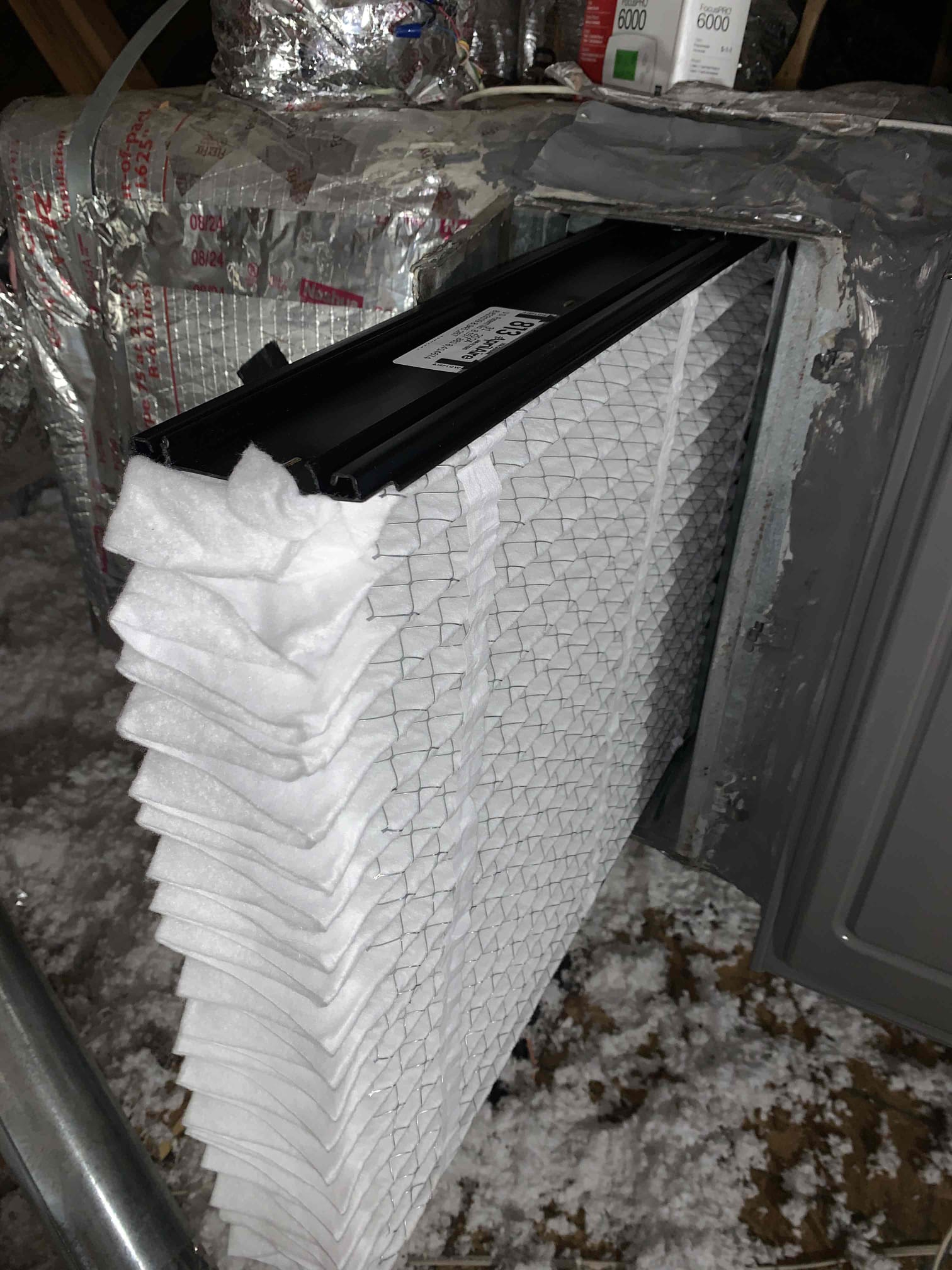 Installed Aprilaire air conversion kit, 813, 20x25x4. I also re wired the fresh air damper that allows fresh air into the home. I also installed surge protection to the outdoor unit. Unit was heating upon departure.