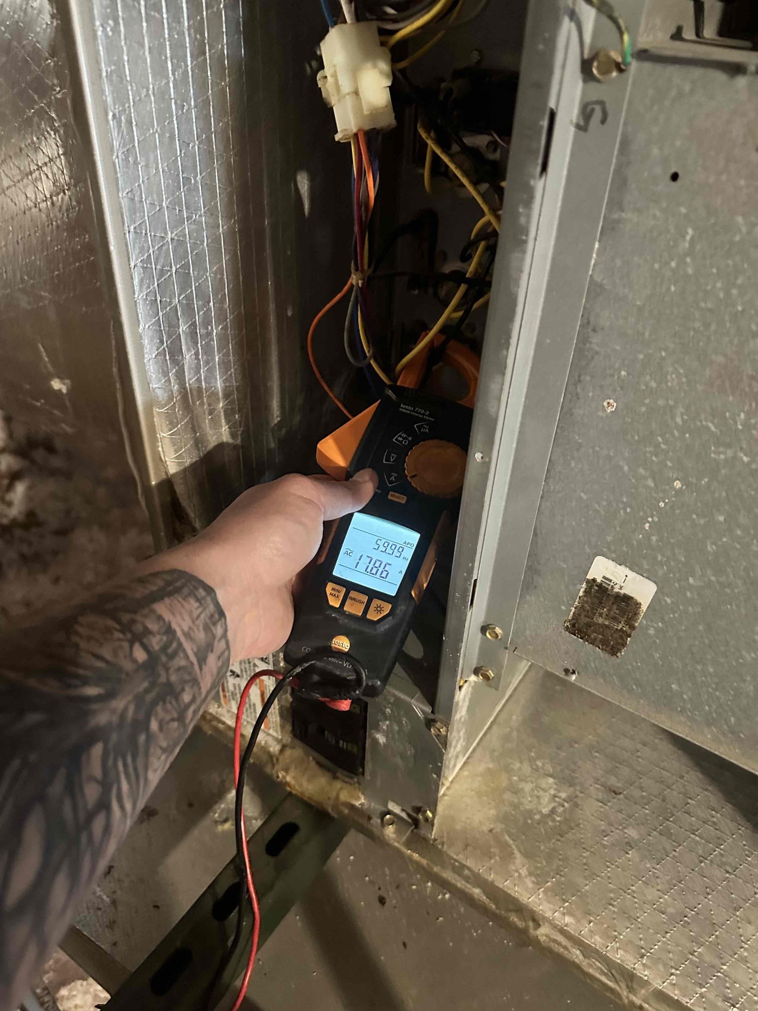 I performed a heating maintenance on a 2016 heat pump system. I checked amps, capacitors, filter, electrical, cleanliness, and safeties. I observed several issues with the system. The indoor needs a thorough cleaning. The evaporator coil has build up present on the back side, the blower motor has build up present, and the ducts are filthy. These issues will cause damage to the blower, evaporator coil, and compressor. Dust is the number one root cause of system failure. The outdoor unit is amping high during start up, the capacitor has failed and no longer guaranteed to work, the contactor is buzzing due to bad contacts, and the condenser fan motor is amping at its maximum amps. Customer did not want options for any of the issues besides the hard start and evaporator cleaning. 