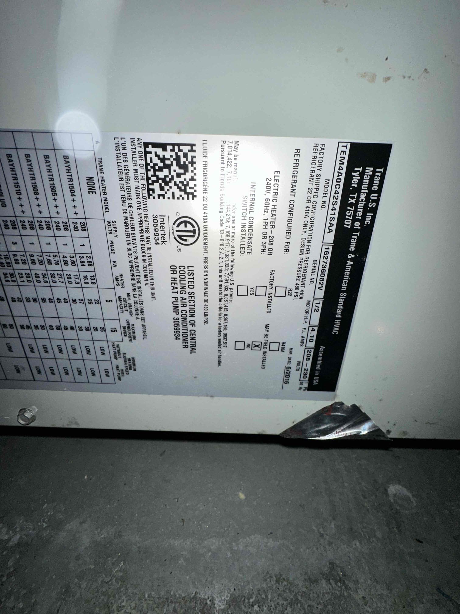 Upon arrival, I found the blower motor running none stop with the thermostat off and fan set to auto. I proceeded to the attic and checked my voltage at the motor. I confirmed that I have my 240v to power the motor. I removed the 24v speed wires from the motor and it still continuously ran. This indicated that the motor control module is faulty causing the motor to stay on without a speed voltage call. I reached out to shearer supply and ordered the motor. The system is not down and heating at this time, 