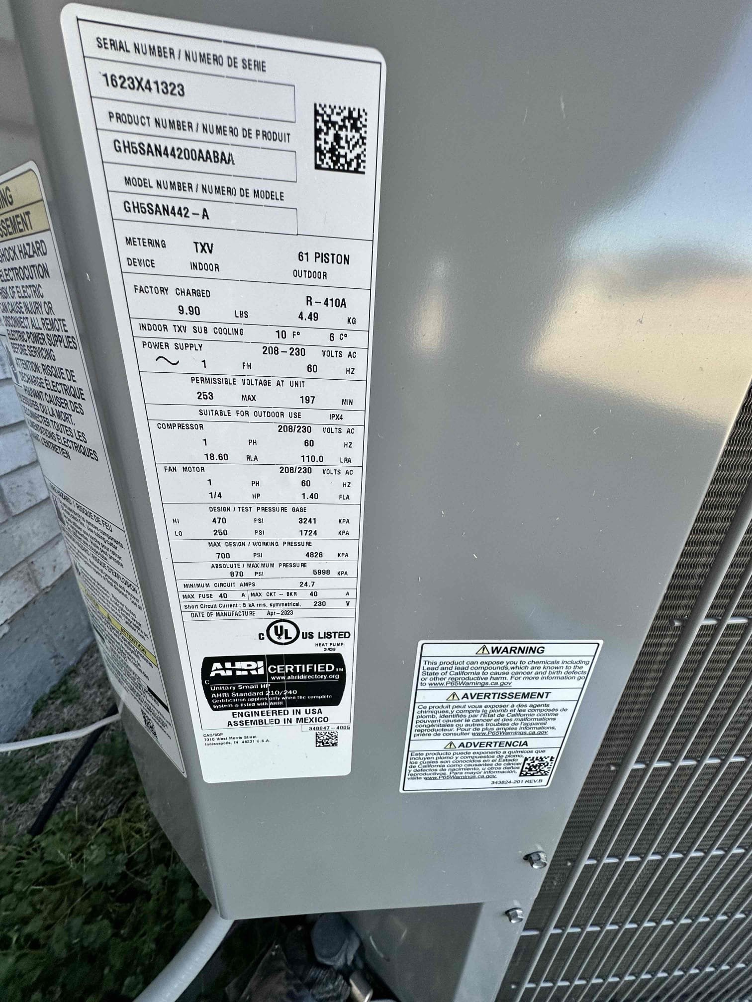 I performed a single heating maintenance on a 2023 heat pump system. I checked amps, capacitor, filter, electrical, cleanliness, and safeties. During my thorough evaluation, I came across a couple of notable concerns. I observed that the indoor unit is free of growth with 0 preventatives to keep it that way. Airhandlers are prone to growth formations as early as the first year of install reducing air quality and straining the system. The outdoor capacitor is reading on the bottom edge of the rating ranged and in the process of failing. The outdoor unit sits at a slope. This causes the oil in the compressor to not return to the correct places. With it doing that, it causes hot spots resulting in irreversible damage. I provided pricing to address these issues at the time of service.