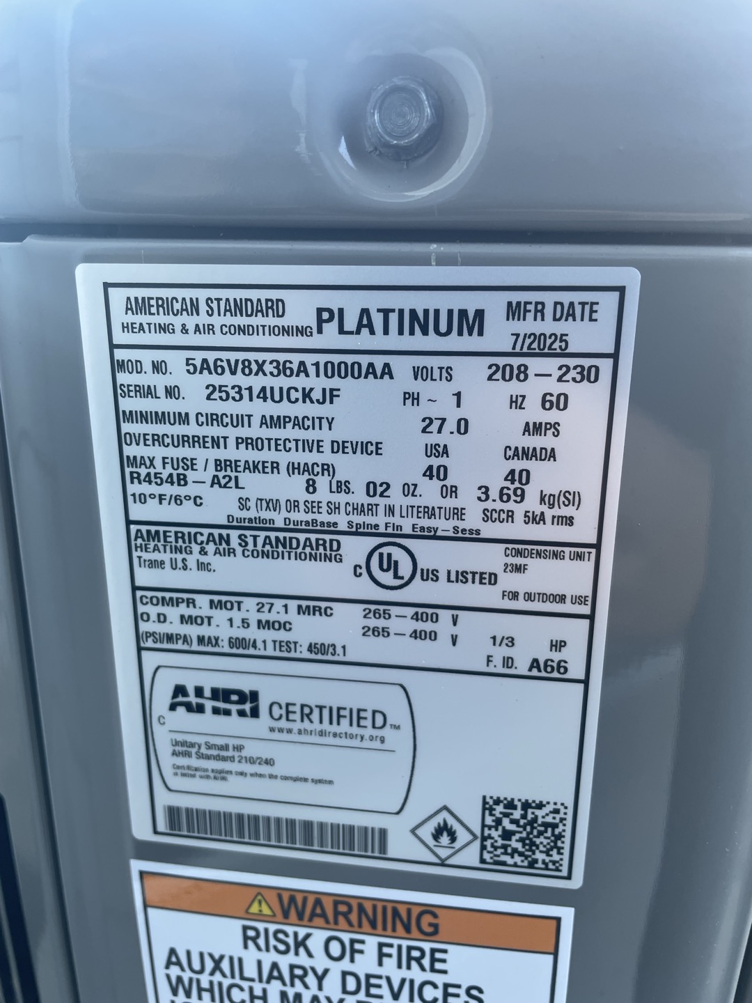Came out today for QC visit on new install of American standard heat pump. Started inside at t-stat (American standard) and reviewed programming. System is level all wiring is good no error codes. Getting over 100 degree in heating from heat kit and heat pump. Drain line is draining well at this time. System is clean and operating as designed. Outside unit is level all electrical components are good and tight. All components are operating as designed. Pressures were within manufacturer specifications. Tested normal heating operation and found no issues. Ensured outdoor compartments are properly sealed. Discussed labor warranty and Airscrubber with the homeowner. Homeowner was not interested at this time, but would consider it for the future. System in good working order upon departure. Thank you for your time.

