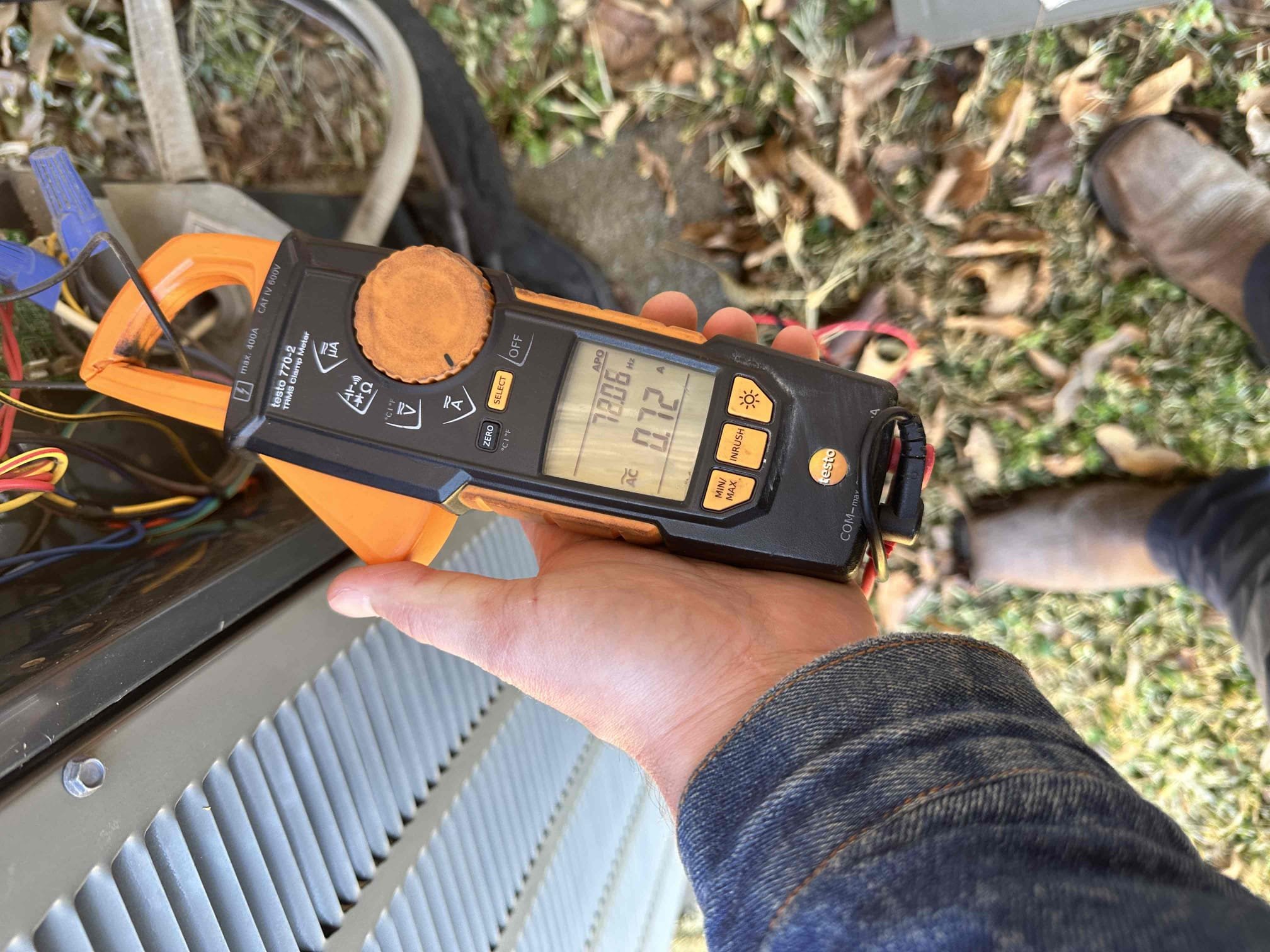 I performed a single heating maintenance on a 2016 heat pump. I checked amps, filter, electrical, cleanliness, and safeties. I discovered many issues with this system. The blower compartment is completely covered in growth, the evaporator coil is stained and dirty, the heat kit is not operational, the thermostat has corrosion present, and the condenser fan motor is over amping with signs of overheating. Customer approved all items excluding the condenser fan motor. I ordered the heat kit from shearer supply in Allen. For this job, we will need the portable chemical jet, t6 thermostat, and 10kw heat kit. 