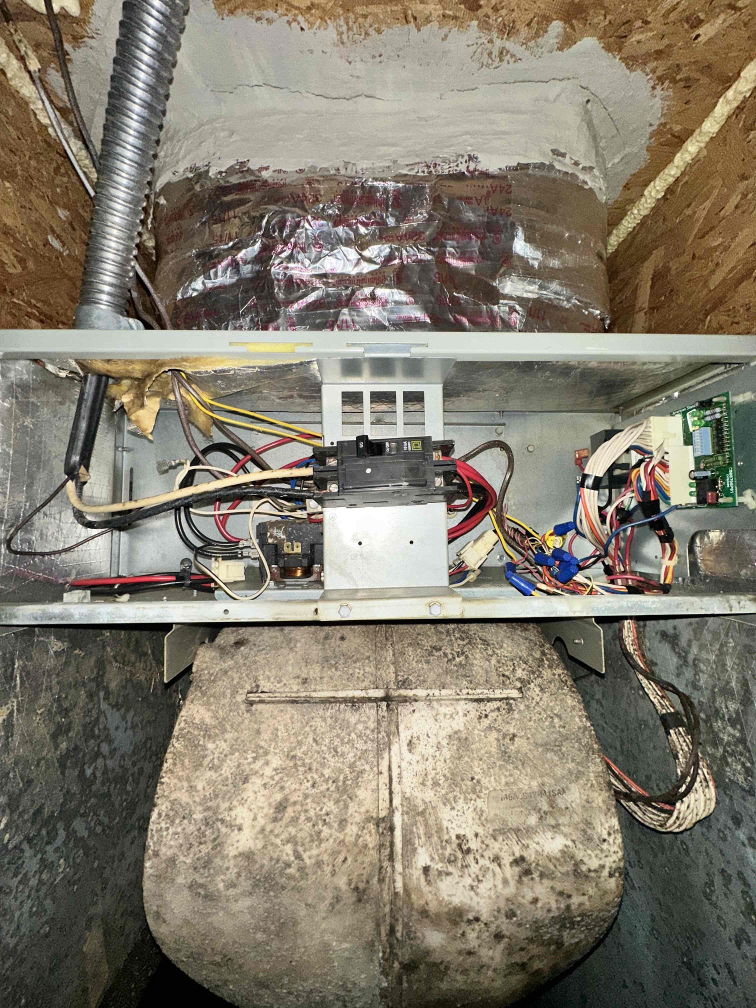 I performed a single heating maintenance on a 2016 heat pump. I checked amps, filter, electrical, cleanliness, and safeties. I discovered many issues with this system. The blower compartment is completely covered in growth, the evaporator coil is stained and dirty, the heat kit is not operational, the thermostat has corrosion present, and the condenser fan motor is over amping with signs of overheating. Customer approved all items excluding the condenser fan motor. I ordered the heat kit from shearer supply in Allen. For this job, we will need the portable chemical jet, t6 thermostat, and 10kw heat kit. 
