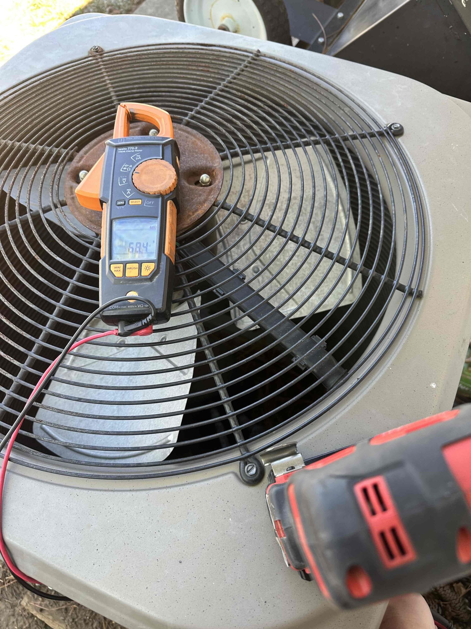 Unit is a 2017 gas system. It is not communicating or zoned. 

Blower wheel in need of cleaning. Dirty blower wheels add stress to the motor itself resulting in premature failure.

The u/v light had been removed from the system. Customer has a replacement bulb. The bulb was installed in the incorrect location and without a dedicated transformer. This price is the put it on a dedicated transformer in the same location in which it was previously located. 

The contactor has heavy burning present in the contacts. It is advised to have it replaced. 

The compressor is start at 75% of its allotted amperage load. It is advised to install a start assist to limit stress on the compressor. The damage to the internals of the compressor are irreversible. 

I relocated the u/v to above the evaporator coil, and wired in a transformer for the power. 

I installed a hard start kit to lower the starting amperage. 

The humidifier is not operational due to the water being shut off. The fitting leaks wh