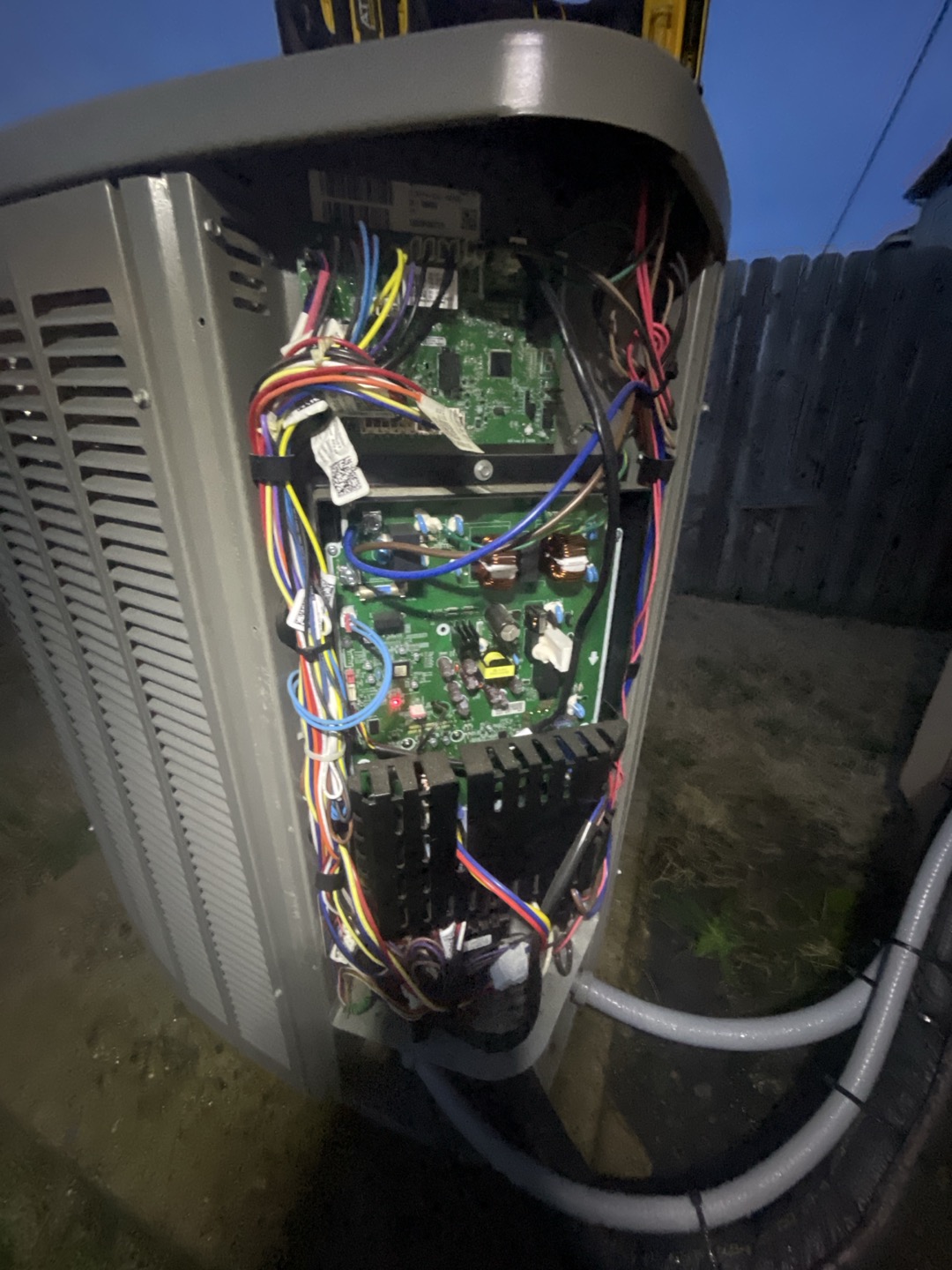 1. Visually inspected condenser coil for debris/ dirty.
2. Inspected condenser fan motor.
3. Inspected condenser fan blades.
4. Inspected/ cleaned wiring connections.
5. Tested compressor/ condenser fan motor capacitor.
6. Checked compressor amp draw.
7. Checked condenser fan motor amp draw.
8. Inspected / replaced return filter.
9. Inspected return plenum for debris/ dirty.
10. Inspected evaporator coil.
11. Inspected blower motor/ blower wheel.
12. Checked blower amp draw.
13. Measured temperature differential from supply to return. 20 degrees measured.
14. Tested capacitor and contactor (outdoor electrical)
15. Rinsed condenser unit to promote heat exchange
16. Tested emergency heat and found no issues

Homeowner stated they were seeing a lot of dust within the home and my findings reflect that; As I was seeing a lot of dust on the filter that had been changed in January and return plenum for the system being so new. Customer was unhappy this was not offered at install and is not in