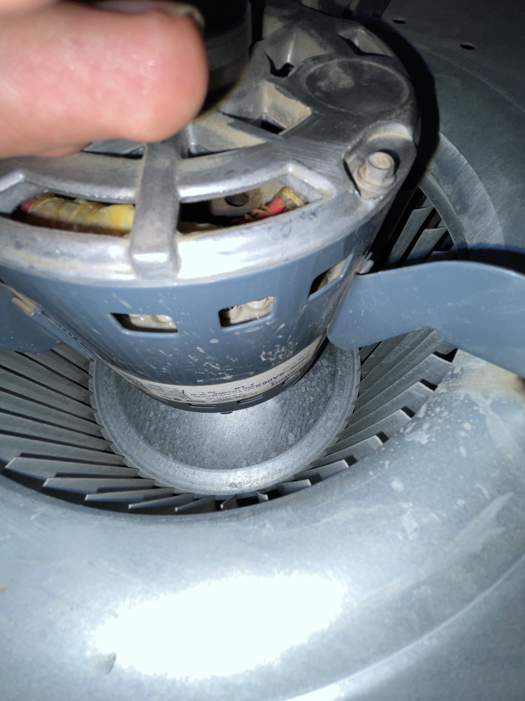 1. Rinsed condenser with water to promote heat exchange and reduce stress on system
2. Visually inspected condenser coil for debris/ dirty.
3. Inspected condenser fan motor.
4. Inspected condenser fan blades.
5. Inspected/ cleaned wiring connections.
6. Tested compressor/ condenser fan motor capacitor.
7. Checked compressor amp draw.
8. Checked condenser fan motor amp draw.
9. Inspected / replaced return filter.
10. Inspected return plenum for debris/ dirty.
11. Inspected evaporator coil.
12. Inspected blower motor/ blower wheel.
13. Checked blower amp draw.
14. Measured temperature differential from supply to return. 20 degrees measured.
15. Inspected drain lines and treated to prevent blockages 

Immediately noticed that the outdoor unit had taken some hail damaged during the storms. Found capacitor was testing within range but a bit low and over 5years showing signs of rust. Capacitor is liable to fail at this point in its life as it is past the expected life span. Also noticed oil 