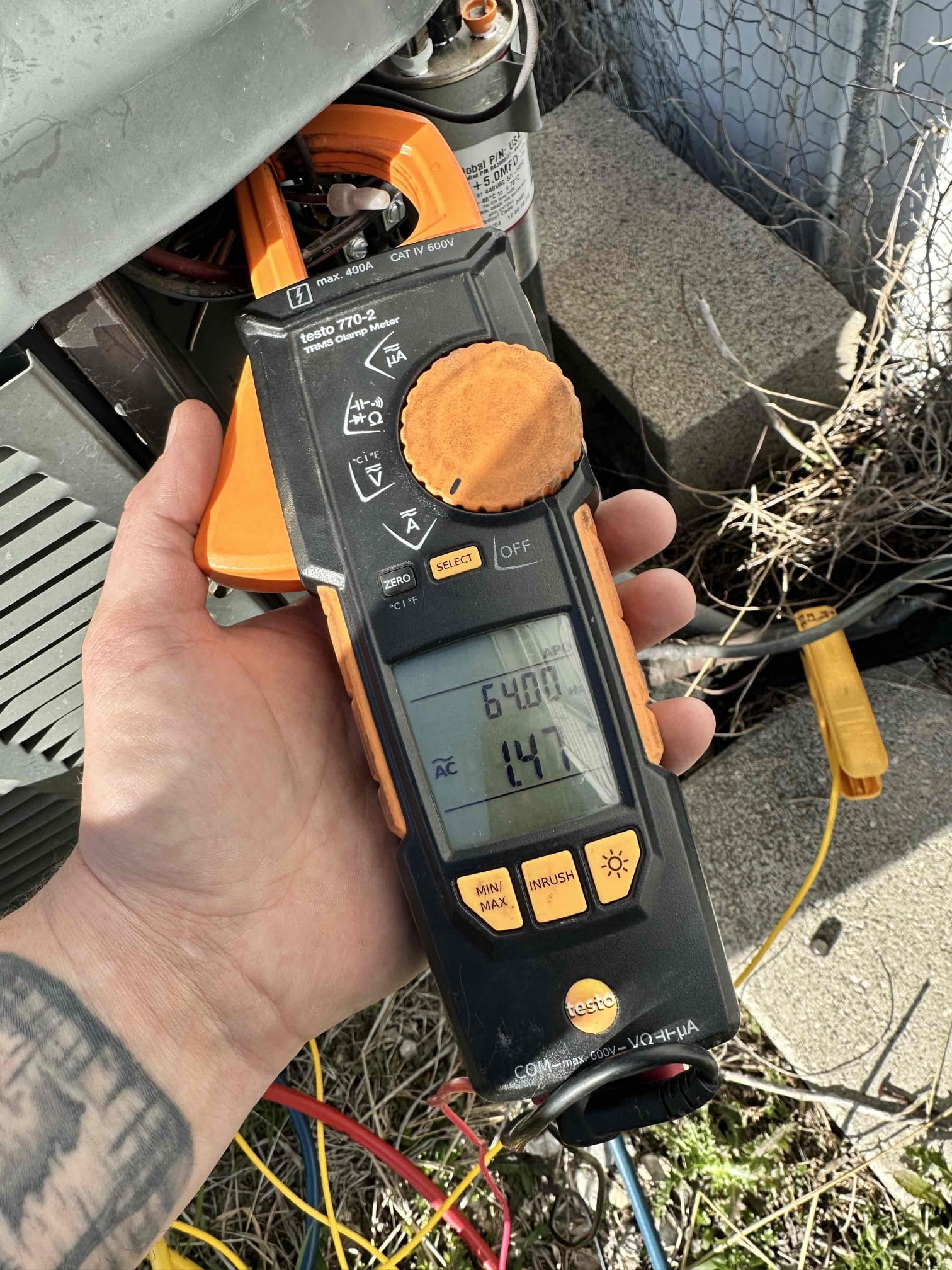 Van Alstyne, TX - Performed a single cooling maintenance on a 2005 R22 straight cool unit. I checked amps, capacitor, filter, electrical, cleanliness, drains, and safeties. The system has an active refrigerant leak and the blower motor is worn out. The evaporator coil needs cleaning, also. I priced replacing the blower motor, but it is risky to clean the evaporator coil with a leak present. Customer requested a 4 ton straight cool system price. 