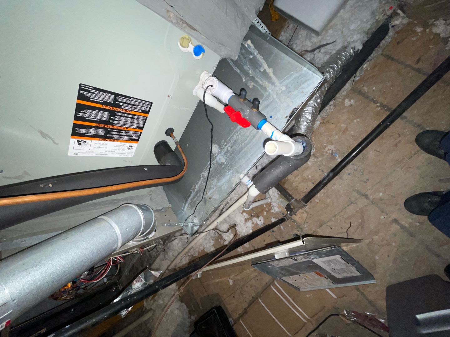 1. Rinsed condenser with water to promote heat exchange and reduce stress on system by removing dust and debris.
2. Visually inspected condenser coil for leaks and abnormalities.
3. Inspected condenser fan motor, blades and bearings.
4. Inspected, cleaned, and, tightened wiring connections.
5. Measured capacitance of  compressor/fan motor capacitor.
6. Inspected and measured resistance of contactor
7. Measured compressor current draw.
8. Measured condenser fan motor amp draw.
9. Inspected and replaced return filter.
10. Inspected return plenum for dust or debris.
11. Inspected evaporator coil for cleanliness and oxidation.
12. Inspected blower motor/ blower wheel for dust and debris
13. Measured blower motor current draw.
14. Measured temperature differential from supply to return. 20 degrees measured.
15. Tested drain lines for proper drainage and treated to prevent blockages.

Advised homeowner use 4 inch filters as there is a compatible filter box.  4 inch filters provides superior 
