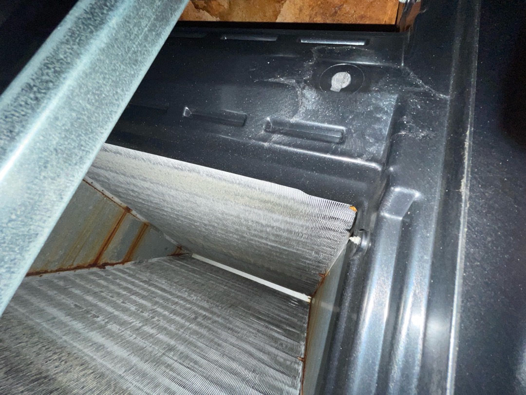 Van Alstyne, TX - Performed maintenance on 2020 Trane heat pump
1. Visually inspected condenser coil for leaks and abnormalities.
2. Inspected condenser fan motor, blades and bearings.
3. Inspected, cleaned, and, tightened wiring connections.
4. Measured capacitance of  compressor/fan motor capacitor.
5. Inspected and measured resistance of contactor
6. Measured compressor current draw.
7. Measured condenser fan motor amp draw.
8. Inspected and replaced return filter.
9. Inspected return plenum for dust or debris.
10. Inspected evaporator coil for cleanliness and oxidation.
11. Inspected blower motor/ blower wheel for dust and debris
12. Measured blower motor current draw.
13. Measured temperature differential from supply to return. 20 degrees measured.
14. Tested drain lines for proper drainage and treated to prevent blockages.
15. Rinsed condenser with water to promote heat exchange and reduce stress on system by removing dust and debris.

Found good amount of oxidation on the evaporator coil in the a