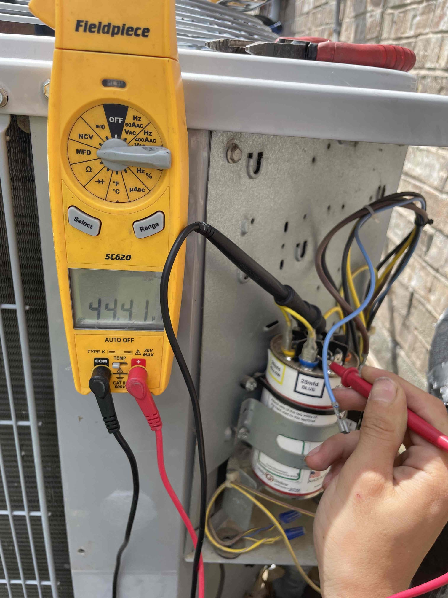 Van Alstyne, TX - Perform maintenance on 2016 carrier furnace. 
1. Visually inspected condenser coil for leaks and abnormalities.
2. Inspected condenser fan motor, blades and bearings.
3. Inspected, cleaned, and, tightened wiring connections.
4. Measured capacitance of  compressor/fan motor capacitor.
5. Inspected and measured resistance of contactor
6. Measured compressor current draw.
7. Measured condenser fan motor amp draw.
8. Inspected and replaced return filter.
9. Inspected return plenum for dust or debris.
10. Inspected evaporator coil for cleanliness and oxidation.
11. Inspected blower motor/ blower wheel for dust and debris
12. Measured blower motor current draw.
13. Measured temperature differential from supply to return. 20 degrees measured.
14. Tested drain lines for proper drainage and treated to prevent blockages.
15. Rinsed condenser with water to promote heat exchange and reduce stress on system by removing dust and debris.

Found blower wheel caked in dust and debris. This will cause a