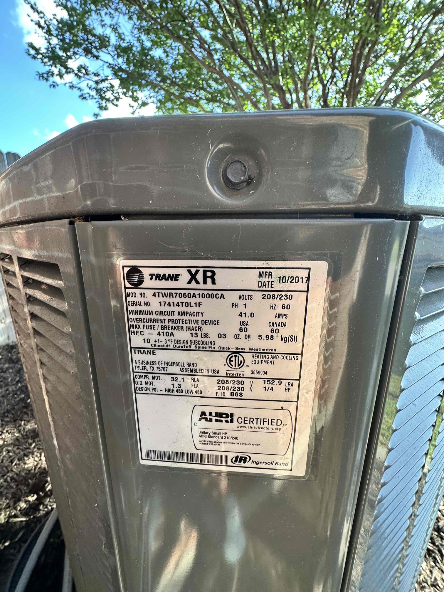 Van Alstyne, TX - I performed a single cooling maintenance on a 2017 heat pump system. I checked amps, capacitors, electrical, cleanliness, drains, and rinsed the outdoor unit. I discovered no mechanical issues during the time of the visit. I noticed that the system could use cleaning to remove oxidation build up in the indoor and outdoor coils. The blower assembly and wheel have growth build up. Due to past issues with components shorting out, I advise that surge protection be installed on the indoor and outdoor equipment.