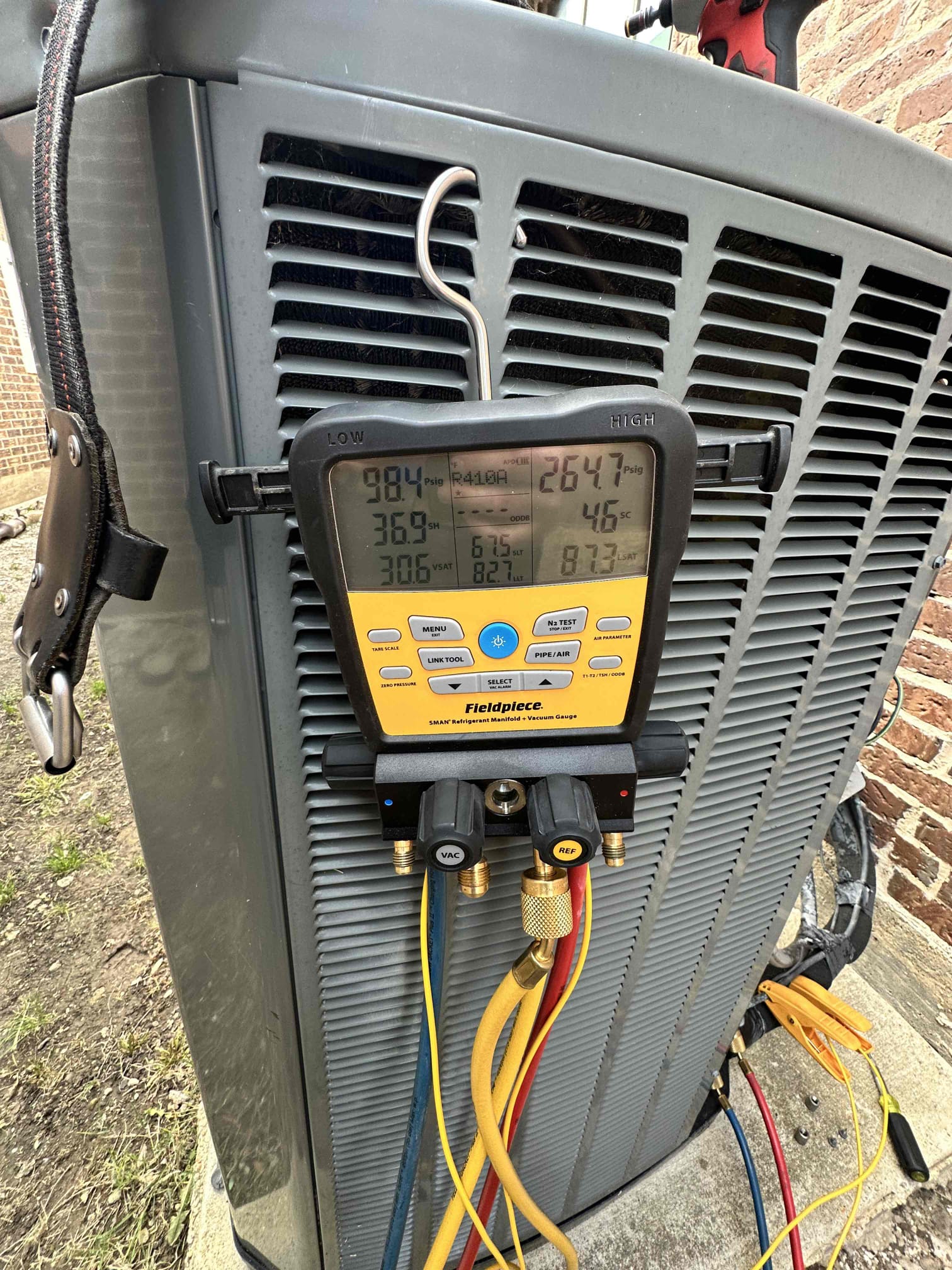 Anna, TX - I performed 2 cooling maintenances on 2016 gas equipment, and they are outside of the warranty. I thoroughly inspected the drains, electrical, cleanliness, performance, filters, and safeties. These systems are in worse shape than last visit. Both units need duct cleaning.

The downstairs unit has an active refrigerant leak, a compromised emergency drain pan, a clogged drain line, a filthy blower wheel, and a failing capacitor. 

The upstairs unit has an active refrigerant leak, a filthy blower wheel, a corroded thermostat, and a failing capacitor. 

Customer scheduled to have comfort specialist come out same day. 