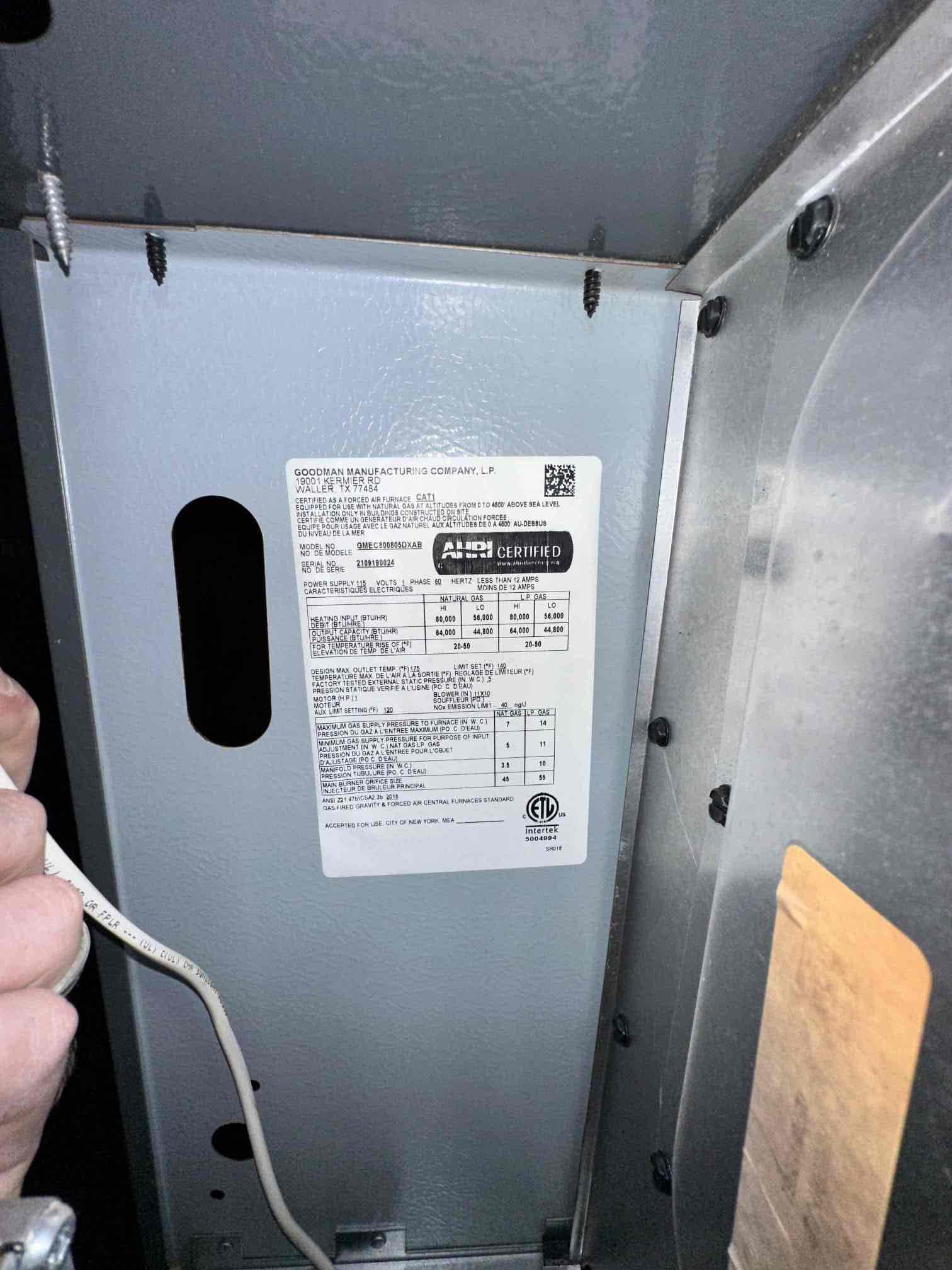 Anna, TX - I performed a single cooling maintenance on a 2021 gas system. I checked amps, capacitors, filters, electrical, drains, and safeties. I informed the customer that the system may be low on refrigerant but it is too early to tell. I advised upgrading the filtration, chemical washing the outdoor unit, and replacing a failing capacitor. Customer wants to wait to upgrade the filtration and chemical washing until they are done with nearby construction. Washing the outdoor unit may be the whole cause for my slightly low temperature split. Customer did not want to move forward with the capacitor at this time.