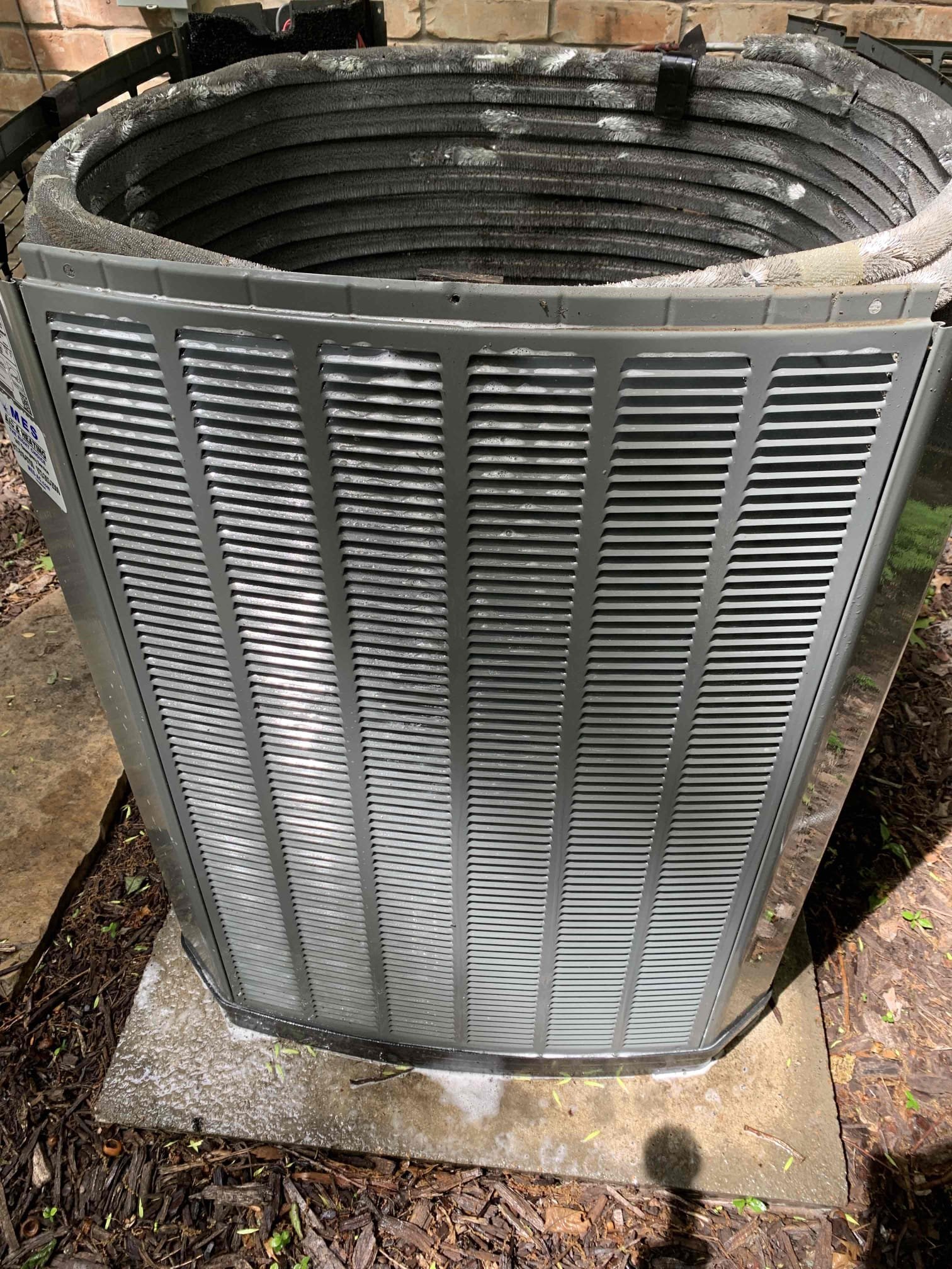 McKinney, TX - Upon completion of my thorough evaluation I found that the outdoor coil could benefit from having a deep cleaning done on it. By having it cleaned you can help the unit run at its peak performance and efficiency. Temperature sensor was the wrong sensor will have to come back.