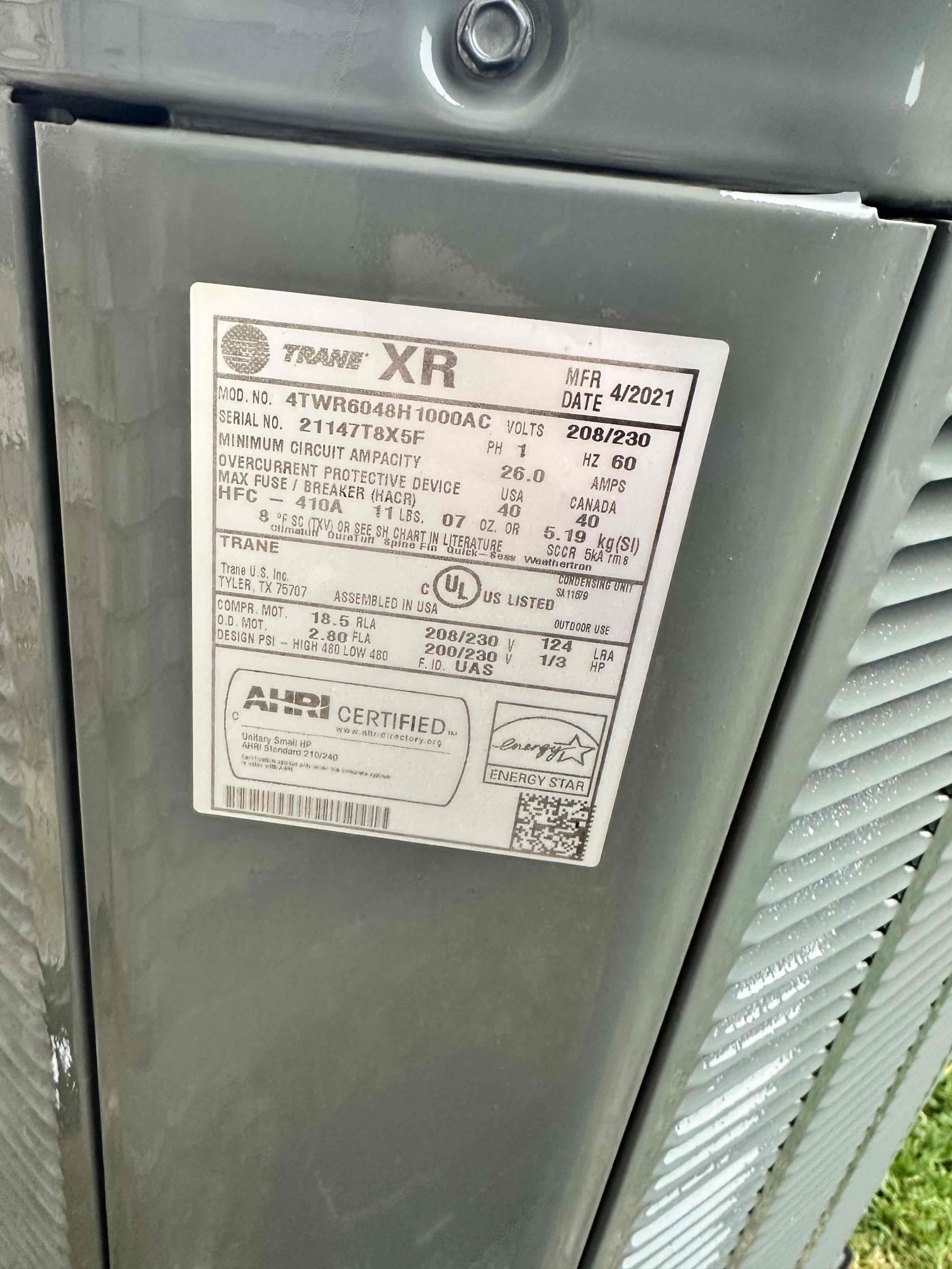 Melissa, TX - Upon arrival, I discovered the system to be operational and no error codes on the thermostat. I ohmed the sensor and found it to be faulty. I verified warranty on the outdoor unit. This part serves as a safety to protect the outdoor unit from running in none ideal temperatures. Customer refused to proceed with the repair at the time of service.