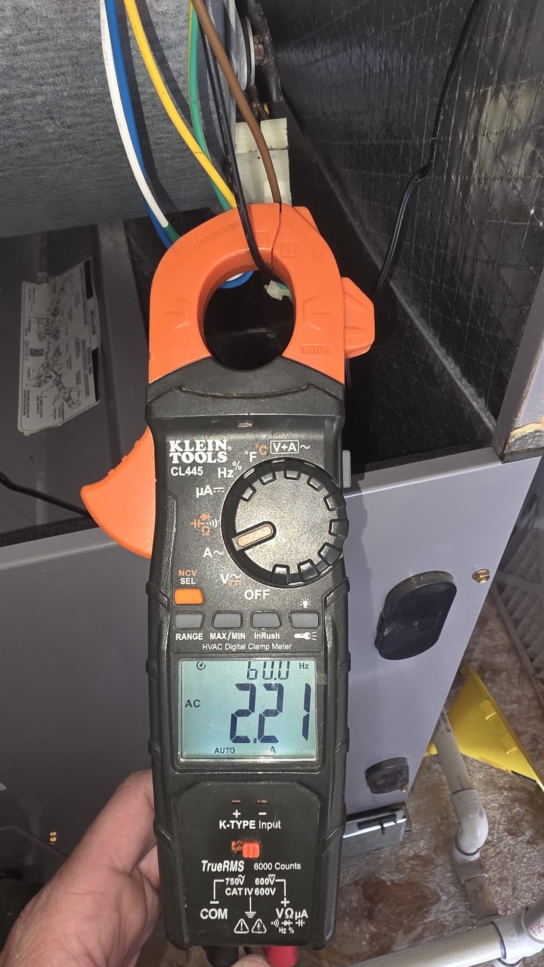 Sherman, TX - Upon completion of my thorough evaluation, I tested all of the electrical on the inside unit. All tested within manufacturer specifications. There was some growth build up on the wiring of the blower motor. Filter did not need to to be changed at this time. 20x20x1. I tested and treated drain line with total c and water. Drain does have some build up in it but is draining as it should be. Supply temperature was at 48.degrees. I proceeded to the outdoor unit. I tested all the electrical components. The capacitor was testing below manufacturer specifications at 42.2/45 mfd. All other electrical components tested within manufacturer specifications. I rinsed the outdoor unit with water at today's visit. Unit was cooling upon departure.